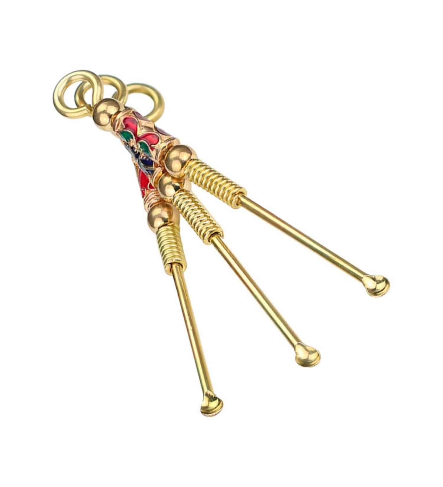 Healeved 3pcs Copper Brass Ear Spoon Ear Cleaner Set with Keychain - Ear Wax Remover Tool Pendant for Ear Cleaning - Buy Online on SooperMarket.com