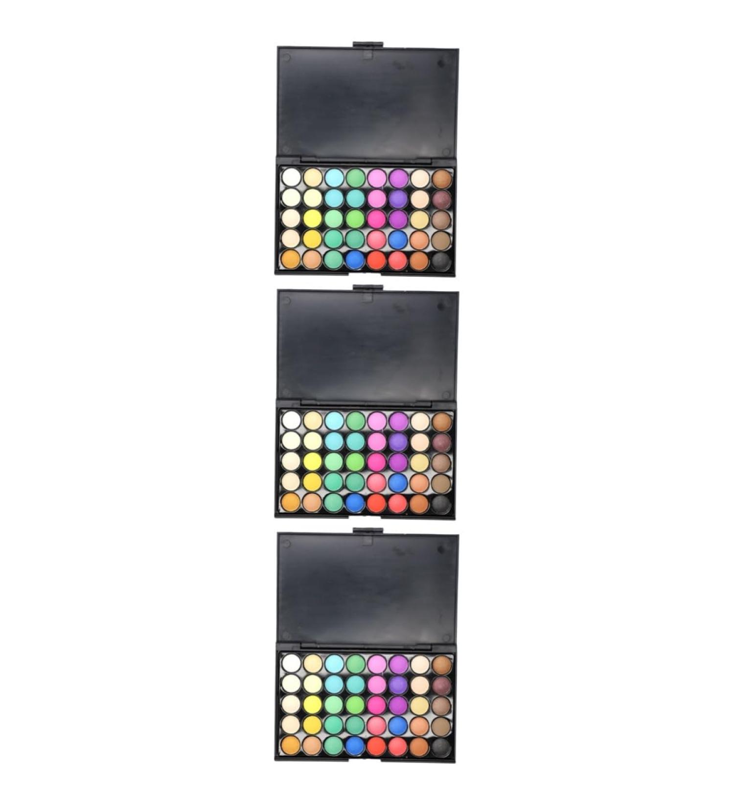 Angoily 3pcs 40 Pearly Colors Makeup Lustre for Eyeshadow Smoky Shadow Cosmetic Eye Ladies Matte Girls - Buy Online on SooperMarket.com