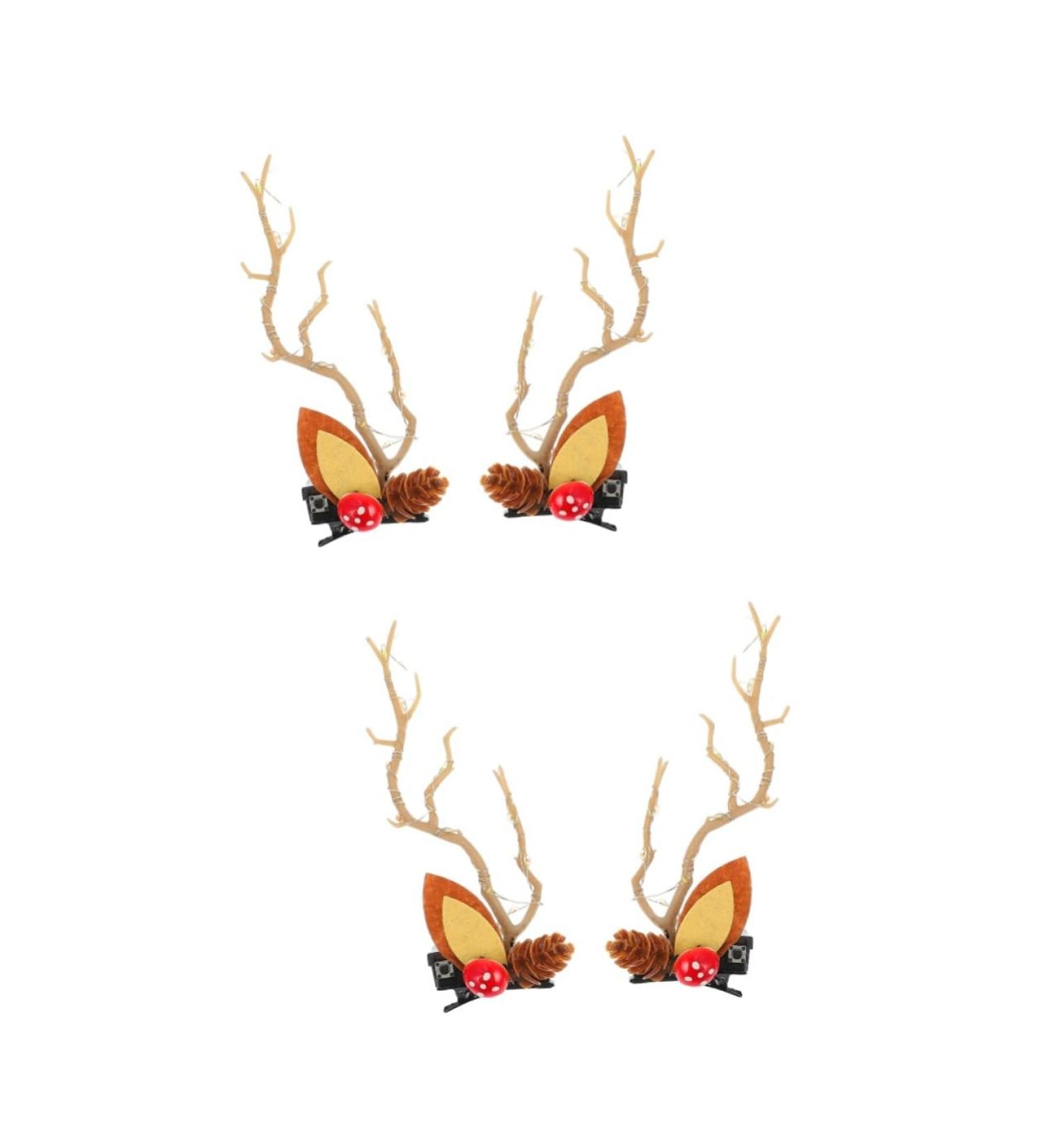 minkissy 2 Pairs Christmas Glow Barrette Winter Hair Barrettes Christmas Hair Clips for Women Pine Cone Berry Hairpins Led Deer Antlers Hair Clips Hair Bands Resin Elk Miss Pine Cones - Buy Online on SooperMarket.com