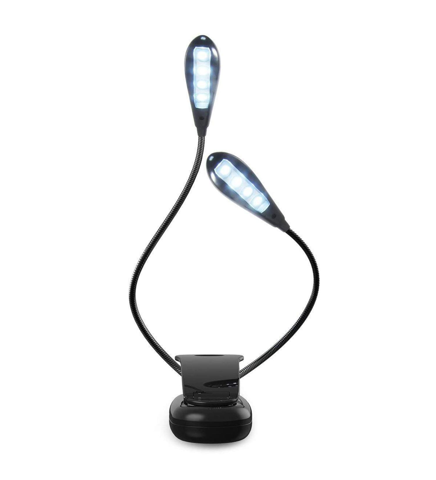 Portable LED Reading Lamp - 8 LED USB Clamping Light Flexible 360 Arm Ideal for Night Reading in Bed - Black - Buy Online on SooperMarket.com