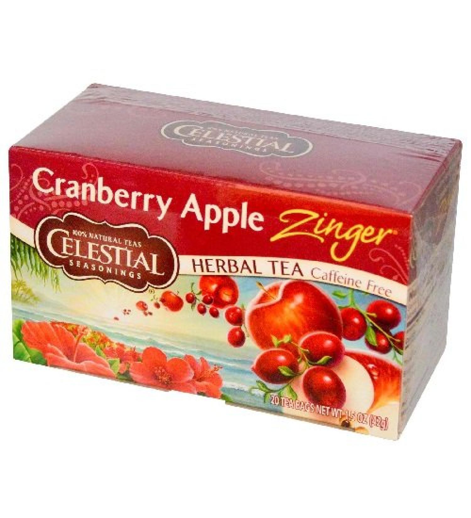 Celestial Seasonings Herbal Tea Cranberry Apple Zinger Caffeine Free 20 Tea Bags 1.5 oz (42 g)