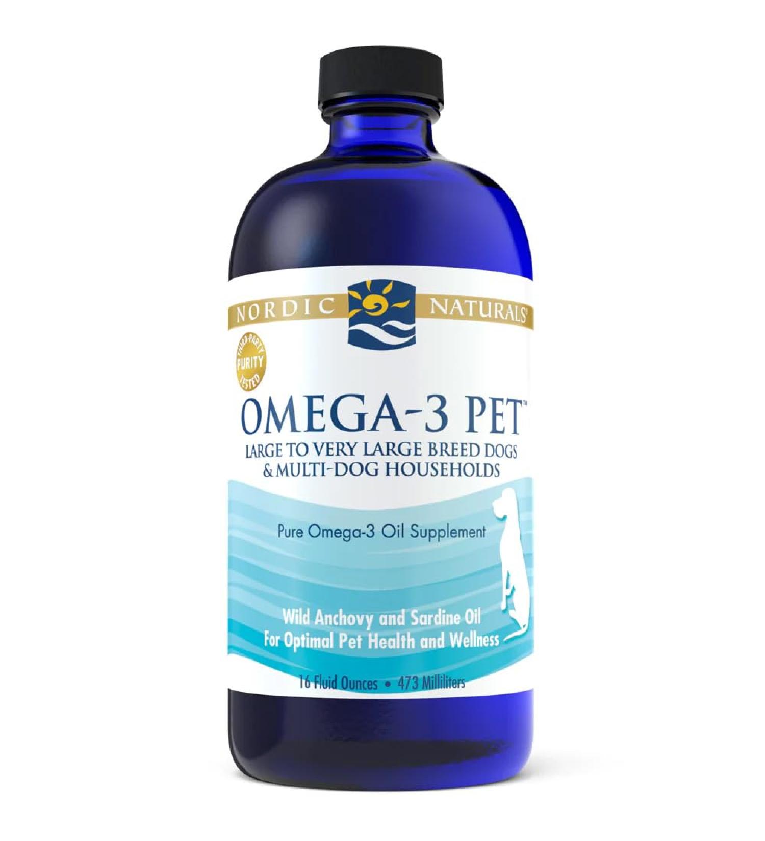Nordic Naturals Omega-3 Pet Fish Oil for Cats and Small Dogs - 473ml | Soy Free, Gluten Free, Non-GMO - Buy Online on SooperMarket.com