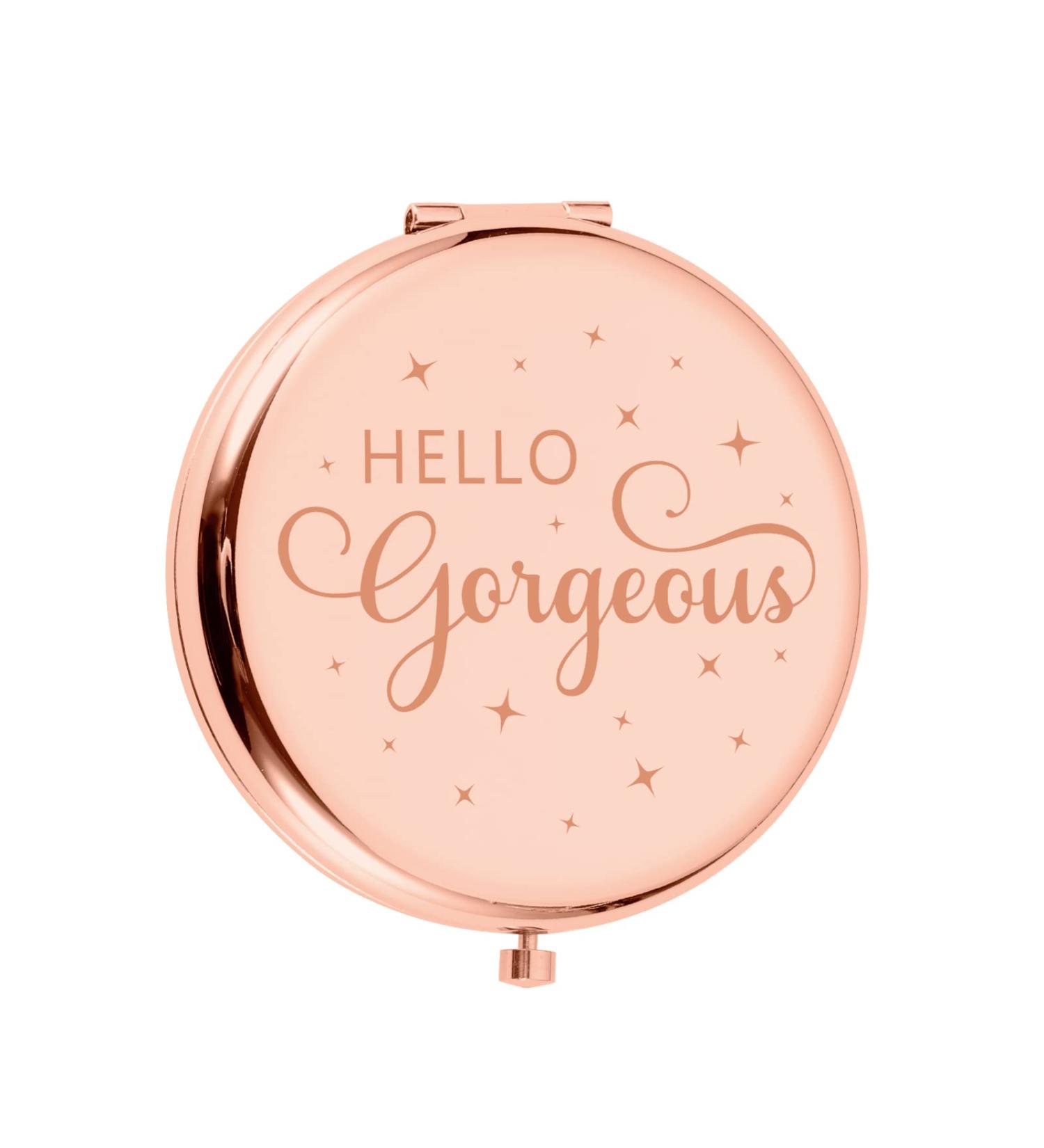 AMBREGRISSUN Rose Gold Makeup Compact Mirror - Perfect Graduation Gift for Women, Sisters, Daughter, Friends - Funny Birthday, Valentine's Day, Christmas Stocking Stuffer - Buy Online on SooperMarket.com