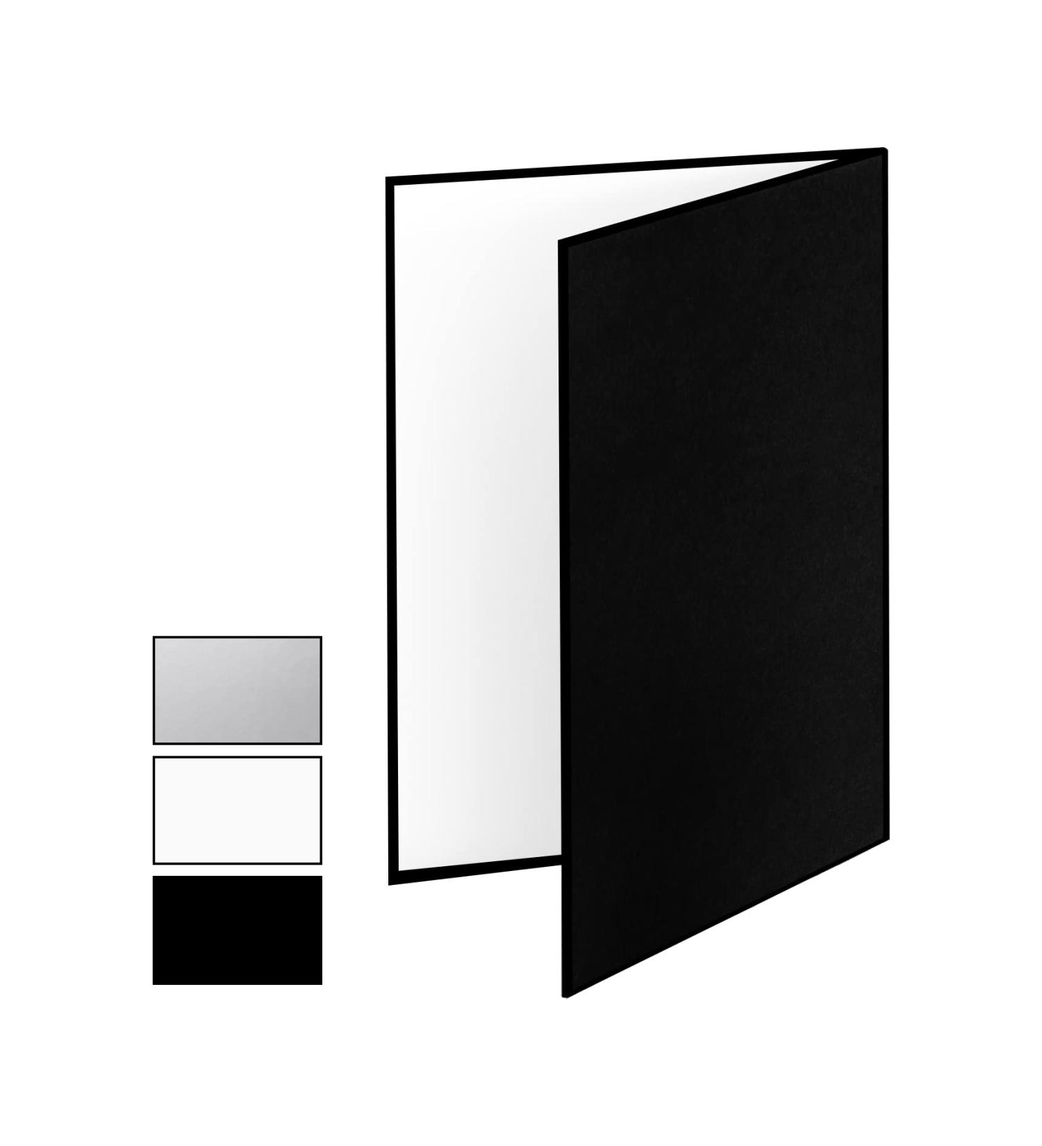 Meking 3 in 1 Photography Reflector Cardboard 17x12 inch A3 Folding Light Diffuser Board - Black Silver White for Product and Food Photography - Buy Online on SooperMarket.com
