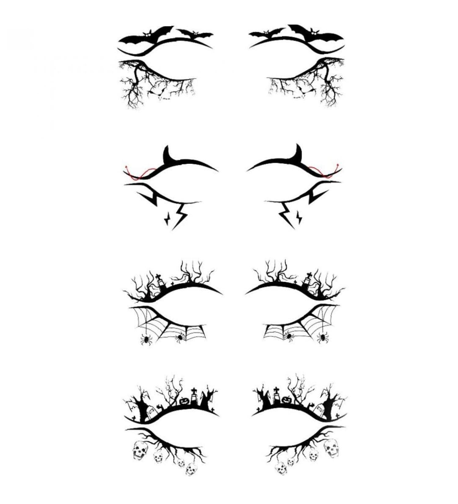 4 Pairs/set Halloween Eyeliner Stickers Eye Shadow Lining Stickers Halloween Eye Shadow Stickers Kit for Women Style2 - Buy Online on SooperMarket.com