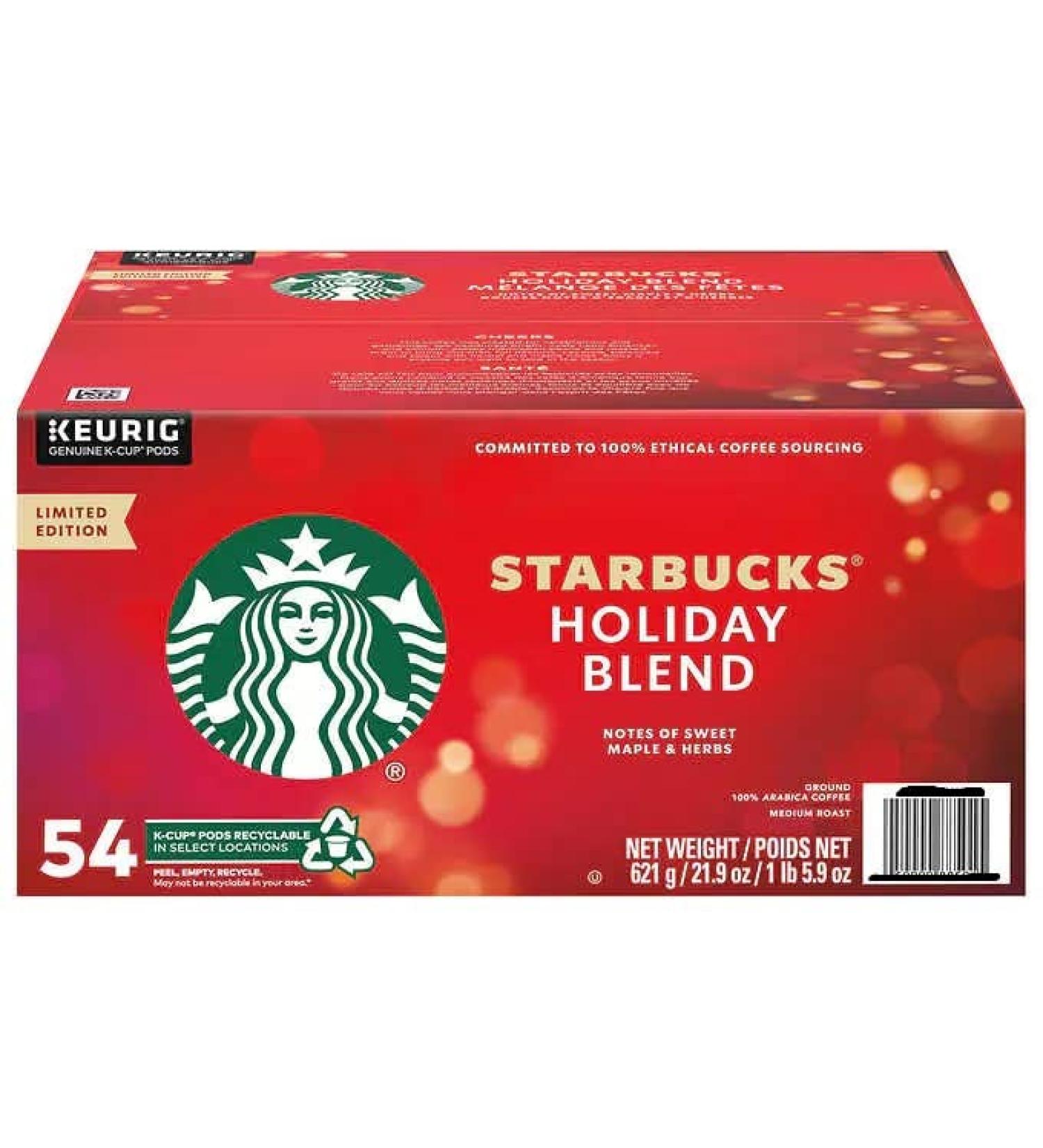 Starbucks Holiday Blend K-Cup 54 pack 621.0 grams