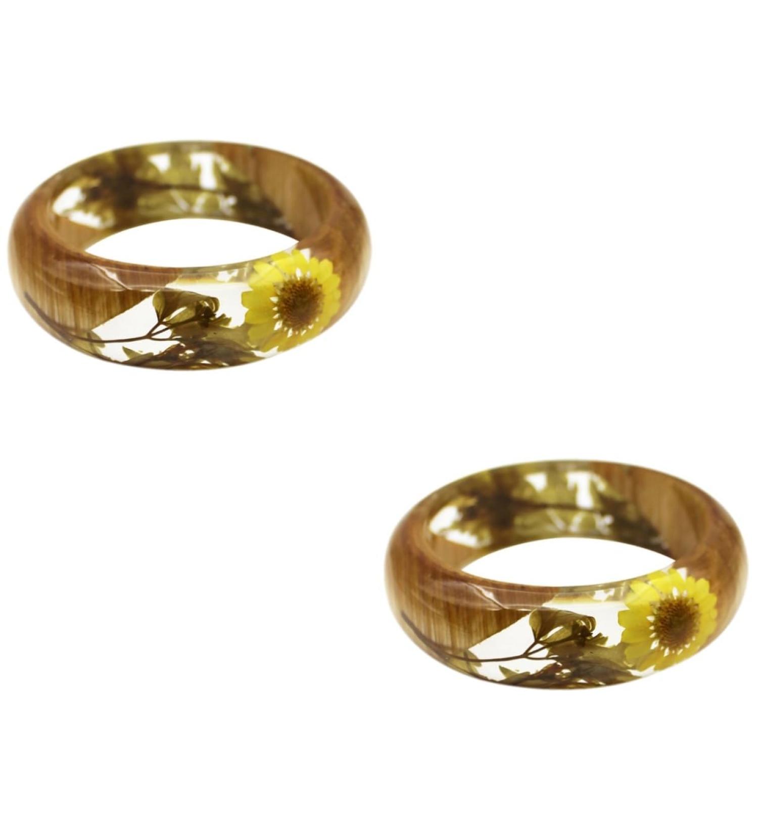 TENDYCOCO 2 Pcs Flower Bracelet Gemstone Bracelets Wood Bracelet Hawaiian Bracelet Friendship Bracelets Resin Bangle Bracelet Clear Bracelet Bangle Clear Epoxy European and American Jewelry 6.4X2.3CMx2pcs As Shownx2pcs - Buy Online on SooperMarket.com