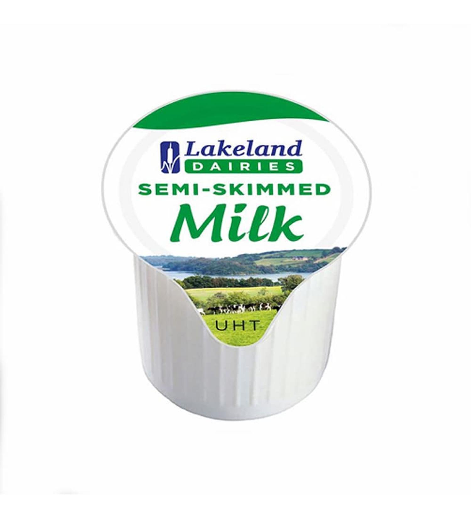 Lakeland Dairies Semi-Skimmed Milk Mini Pots 360x12ml pots (3 x 120 Pots)