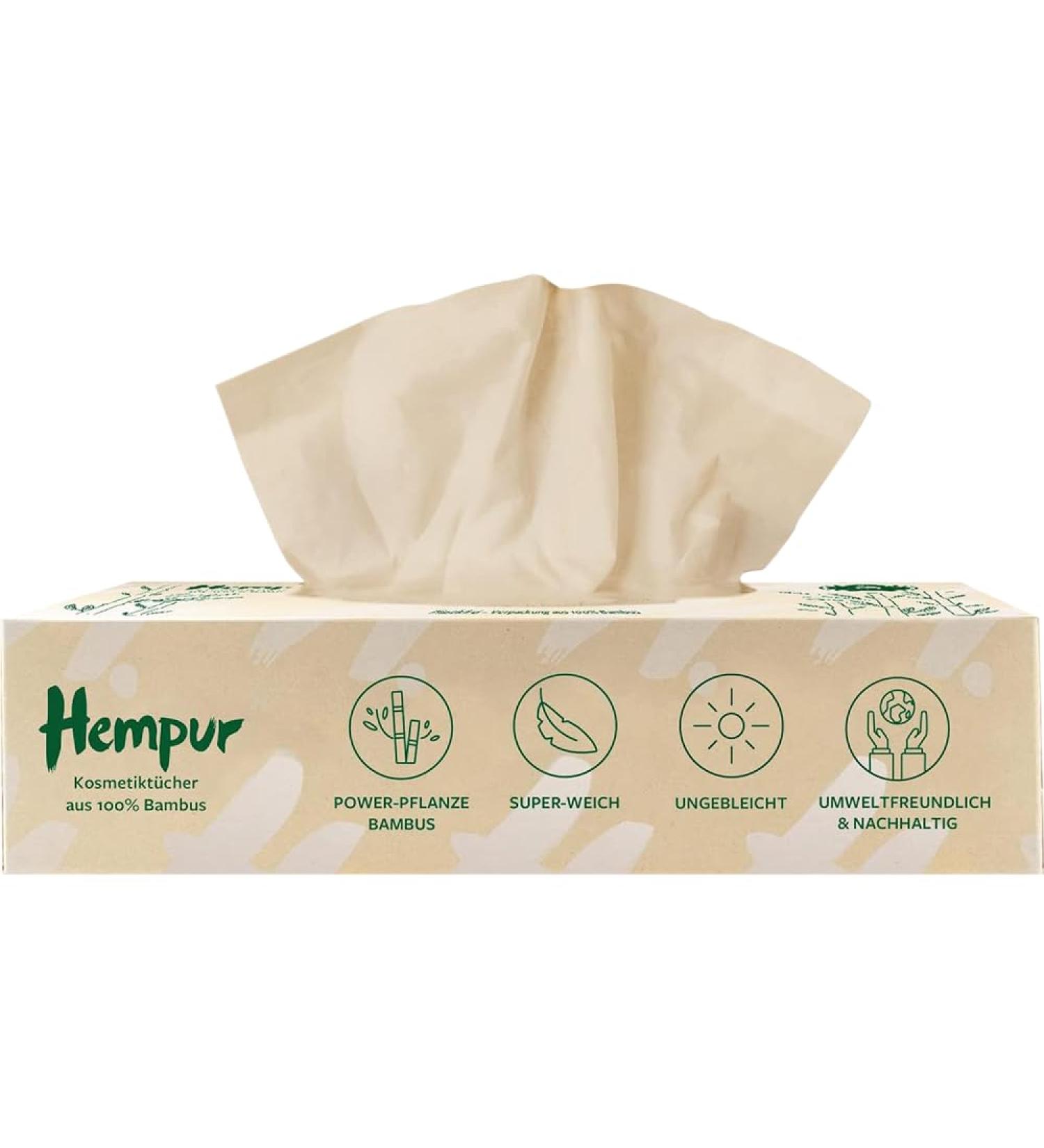 Hempur Cosmetics Bamboo Towels - 3-Layer Super Soft Sustainable Unbleached Chemical-Free - 70 Towels in 1 Pack for Eco-Friendly Living - Buy Online on SooperMarket.com