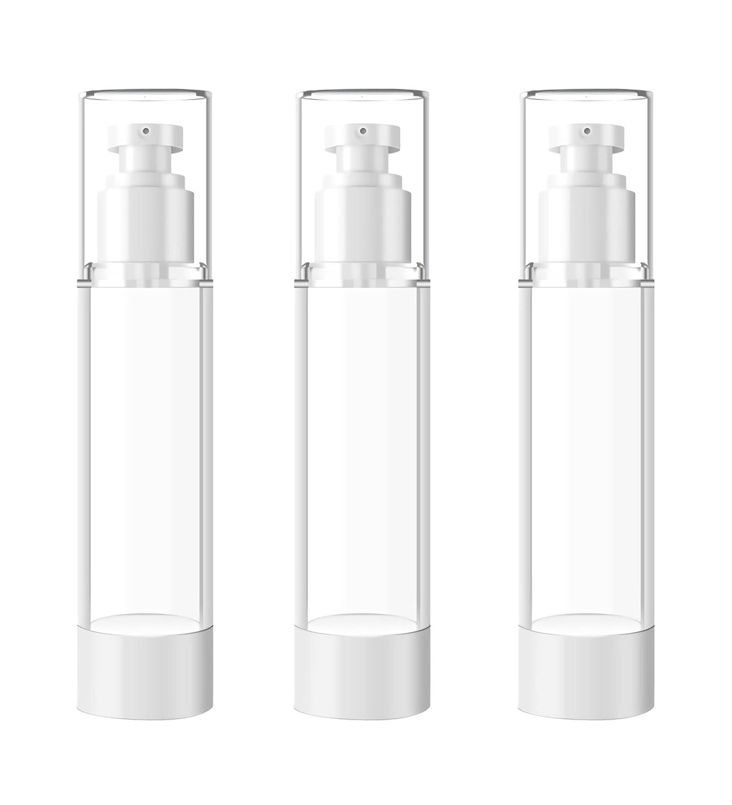 TIANZD 3Pcs Empty 100ml Transparent Airless Pump Bottles Refillable Clear Travel Vacuum Lotion Pump Containers for Cosmetic Foundation Lotion Gel - No Straw Required - Buy Online on SooperMarket.com