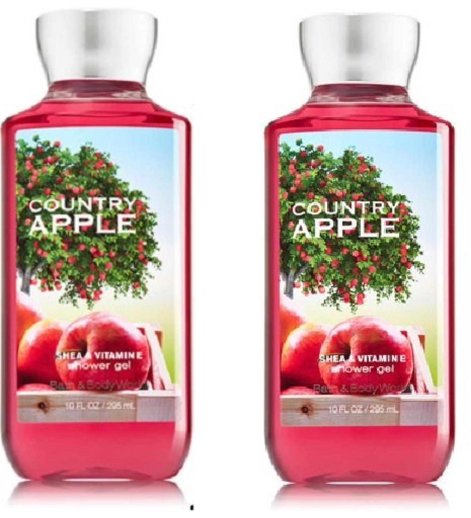 Bath and Body Works (2) Country Apple Shower Gels-10 oz. Bottles