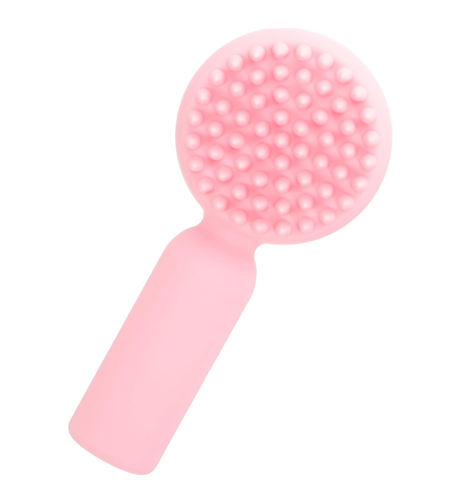 FOYTOKI Silicone Face Brush Silicone Facial Brush Face Scrubber Exfoliator Brush Exfoliate for Face Scrubber Facial Exfoliator Brush Face Silicone Scrubber Silicone Scrubber for Face 11x5cm Pink - Buy Online on SooperMarket.com