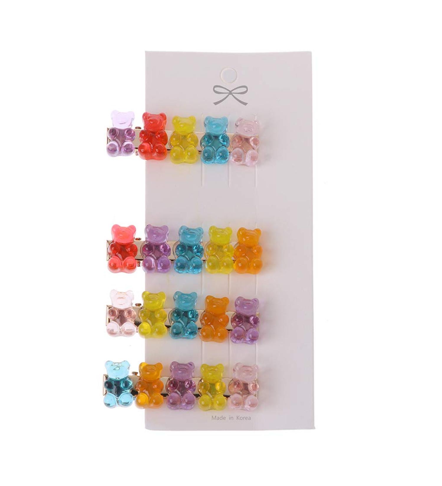 caralin Candy Color Cartoon Panda Bear Hair Clips Mixed Gummy Bear Barrette Candy Hairpins Hair Accss for Family Gathering As Pic Shows - Buy Online on SooperMarket.com