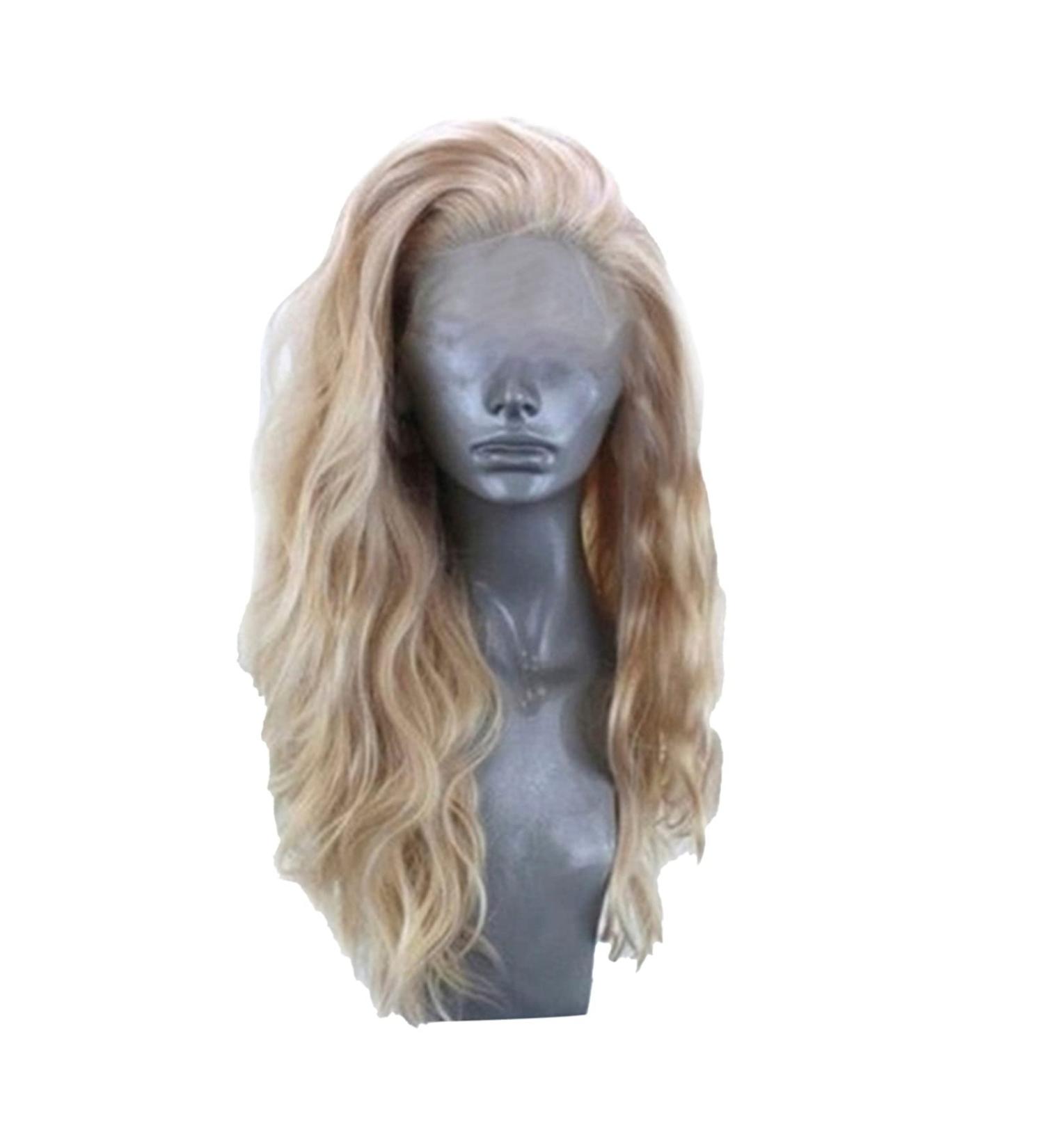 Hair Washing Caps for Adults Hair Ladies Wig Fancy Dress Party Cosplay Hairpieces Curly Wavy Blonde Wig V Show Store Hair Gold One Size - Buy Online on SooperMarket.com