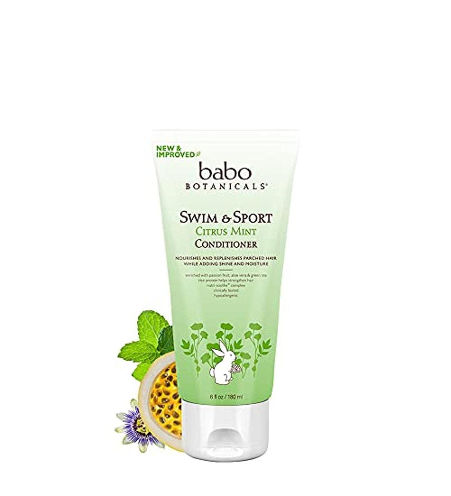 Babo Botanicals Purifying Swim & Sport Conditioner - Passion Fruit Oil & Aloe Vera, Kids & Sensitive Skin, 6oz - Buy Online on SooperMarket.com