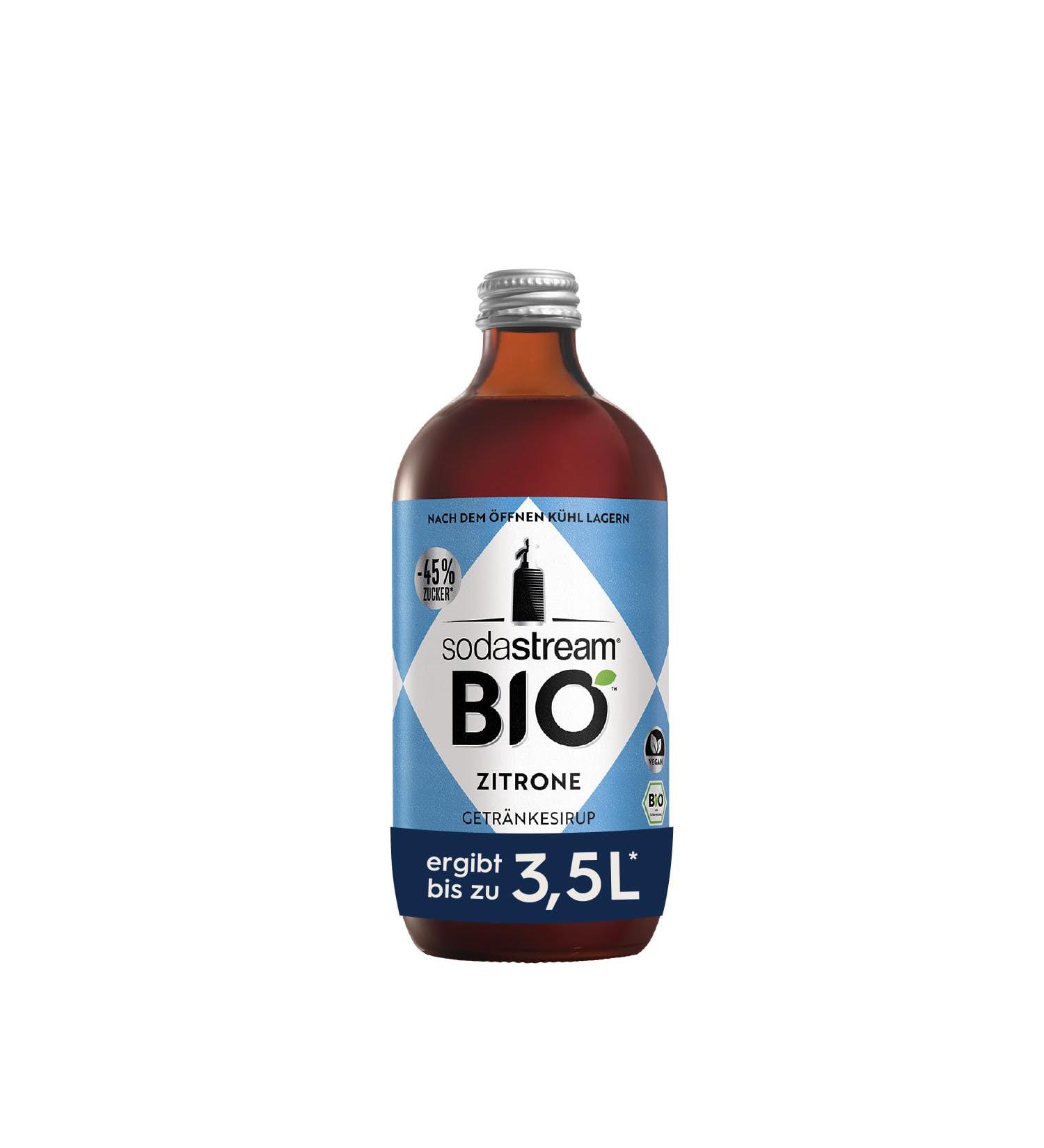 SodaStream ORGANIC Lemon Syrup - 500ml | Makes 3.5 Litres of Fresh Beverage Instantly - International Shipping Available - Buy Online on SooperMarket.com