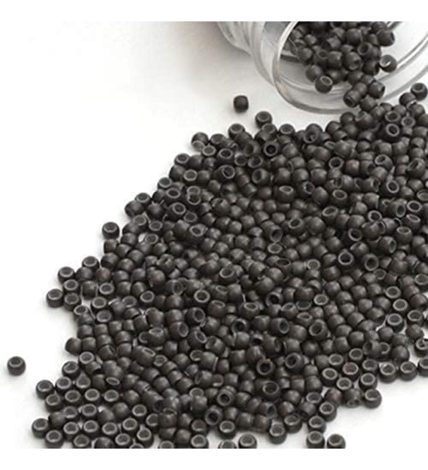 Vlasy Dark Brown Nano Rings Beads for Hair Extensions - 800pcs Silicone Lined Micro Nano Beads - Buy Online on SooperMarket.com