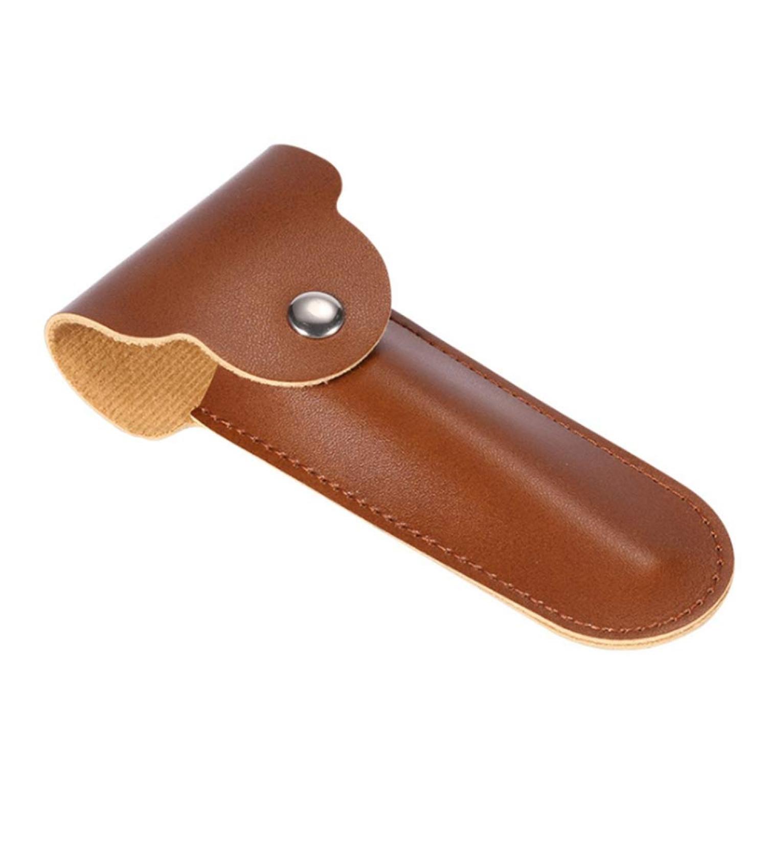 Premium PU Leather Travel Holder for Double Edge Safety Razor - Compact & Stylish Razor Case - Buy Online on SooperMarket.com