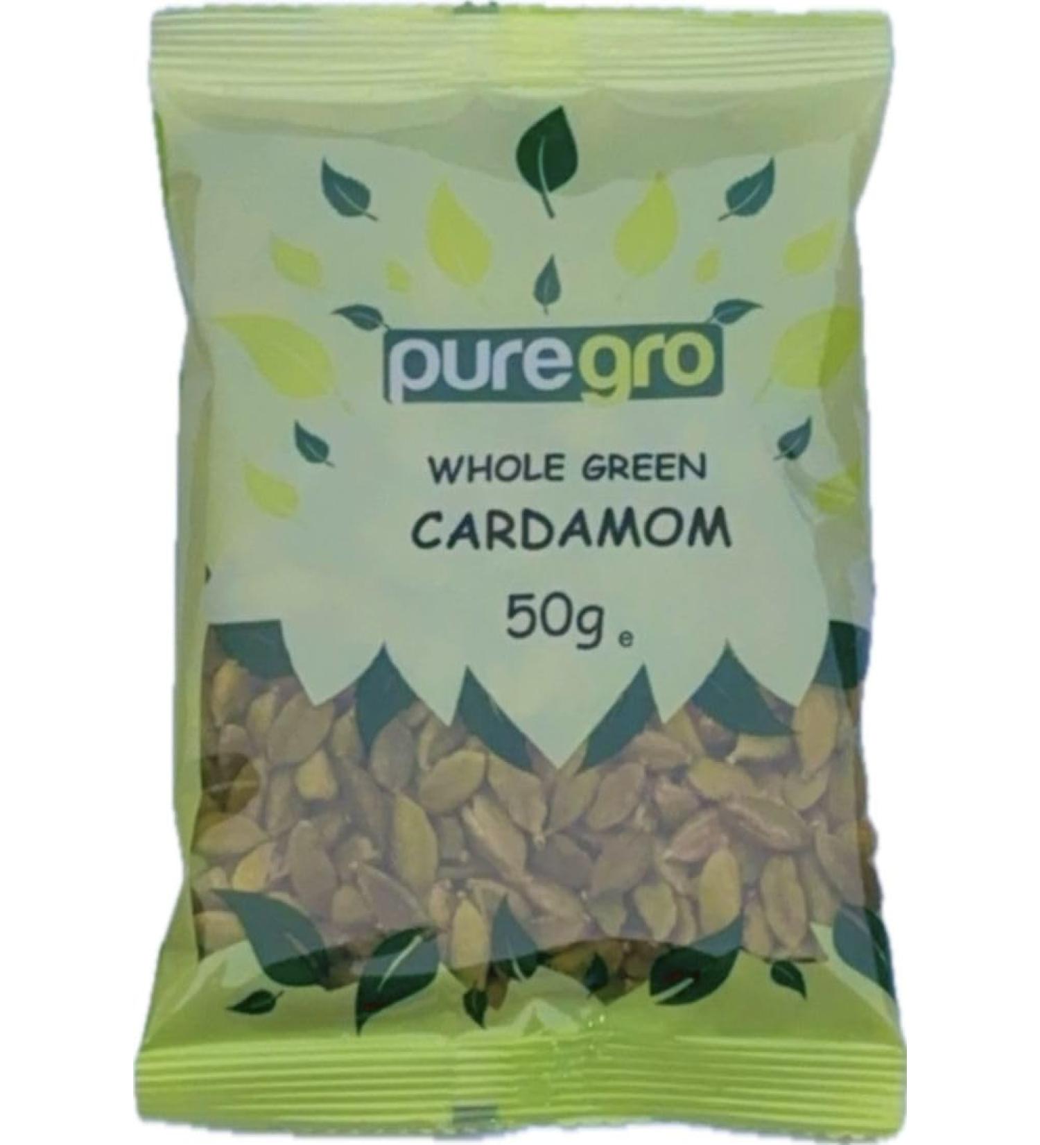 Puregro Whole Green Cardamom 50g - Premium Quality Spice - Buy Online on SooperMarket.com