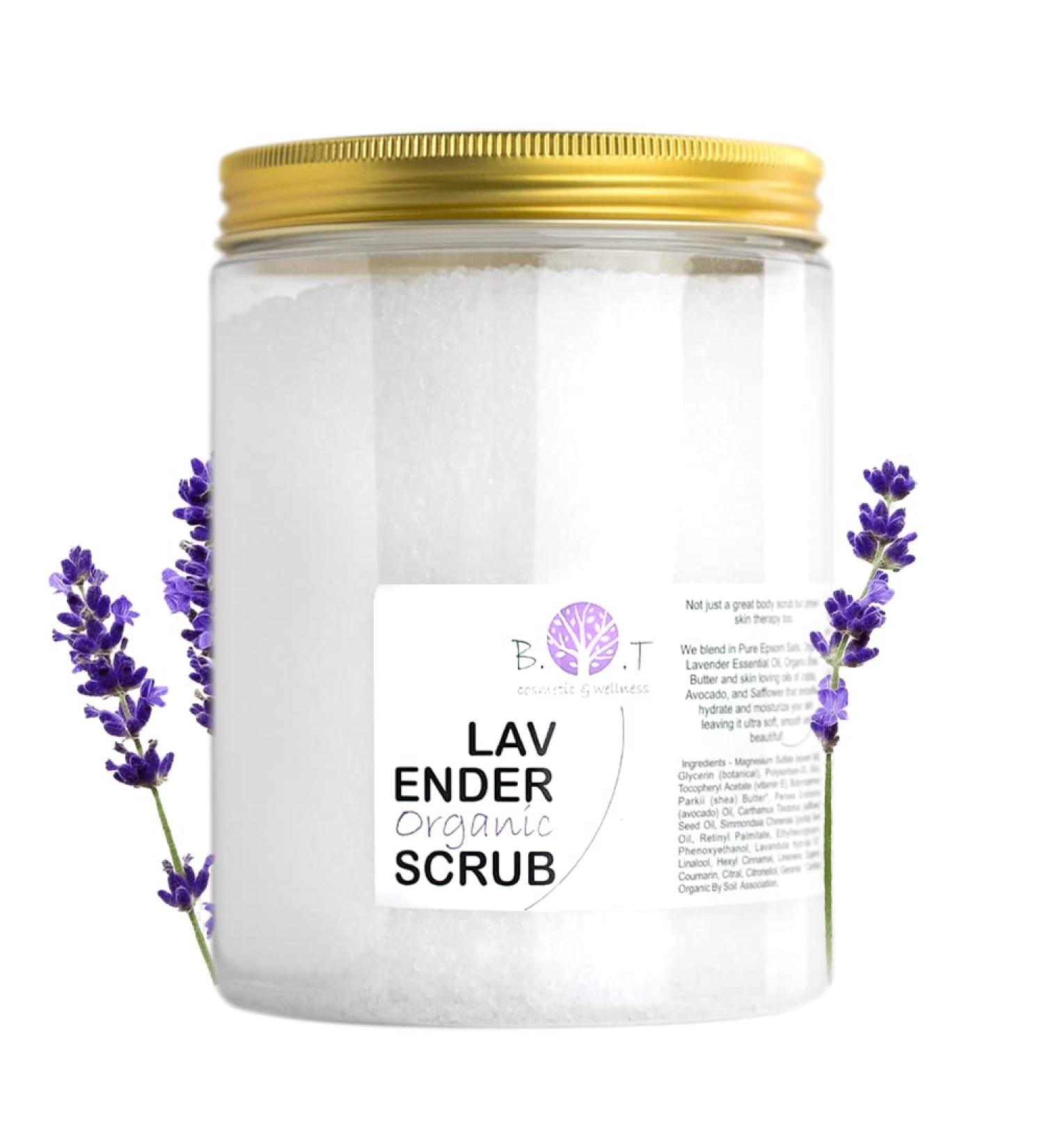 B.O.T Organic Lavender Peeling & Wellness | 1000g Epsom Salt & Nutrient-Rich Oils | Soothing & Relaxing Skin Care | International Shipping Available - Buy Online on SooperMarket.com
