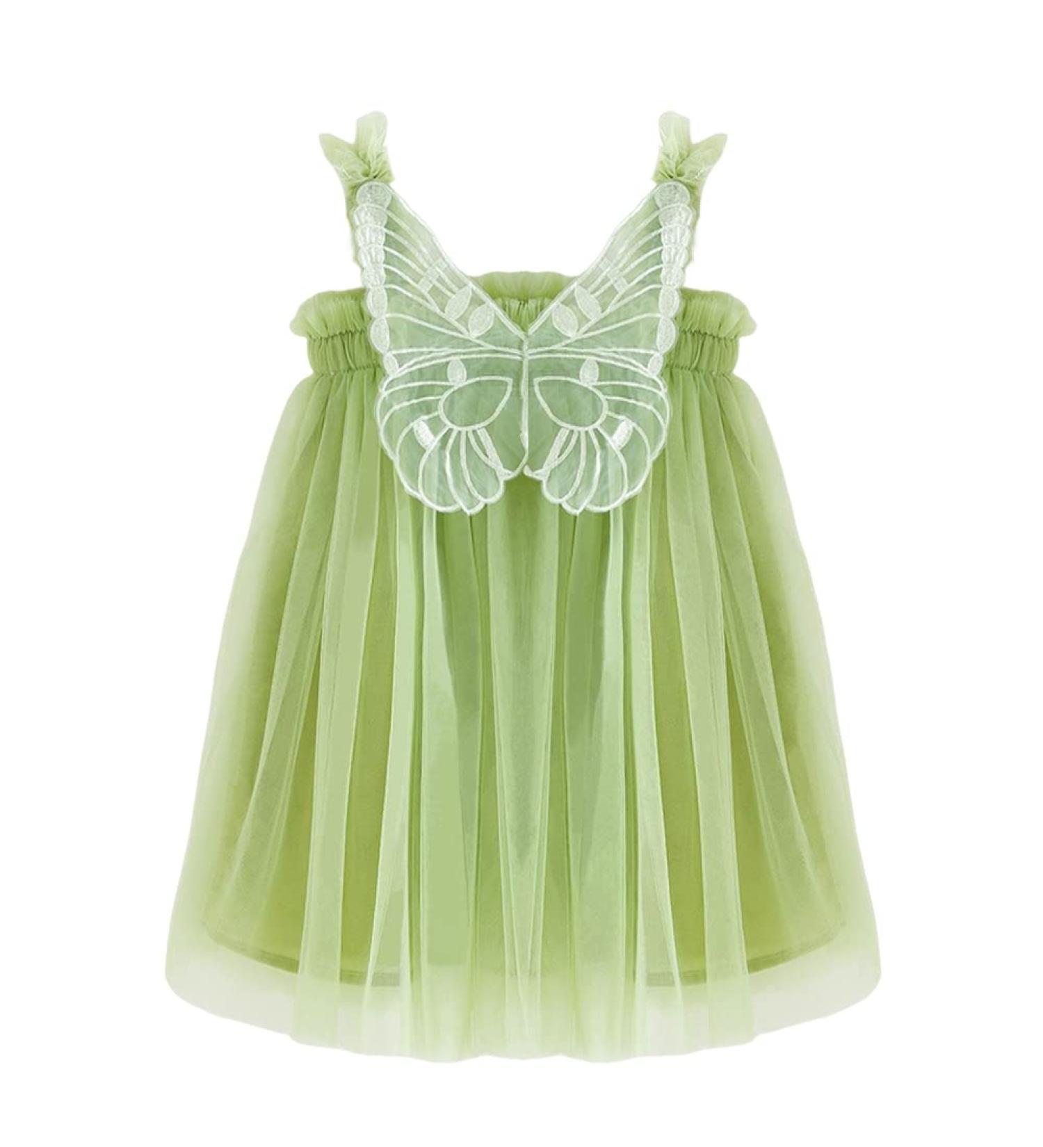 PythJooh Baby Girl Tulle Dress | Toddler Girl Princess Dress | Butterfly Wings Green | 18-24 Months - Buy Online on SooperMarket.com