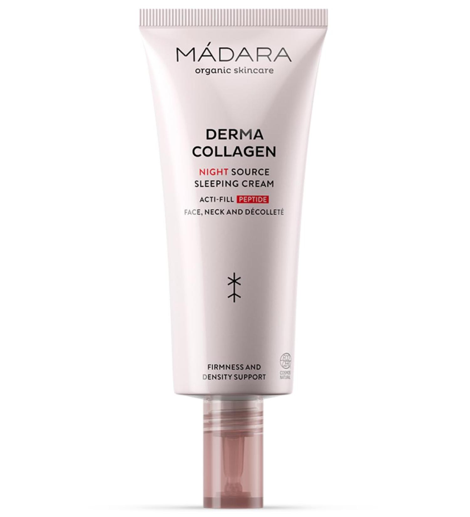 MADARA Organic Skin Care DERMA COLLAGEN Night Source Sleeping Cream Overnight Hydrating & Firming Cream with Peptides Algae & Hyaluronic Acid for Anti-Aging & Skin Renewal 70ml - Buy Online on SooperMarket.com
