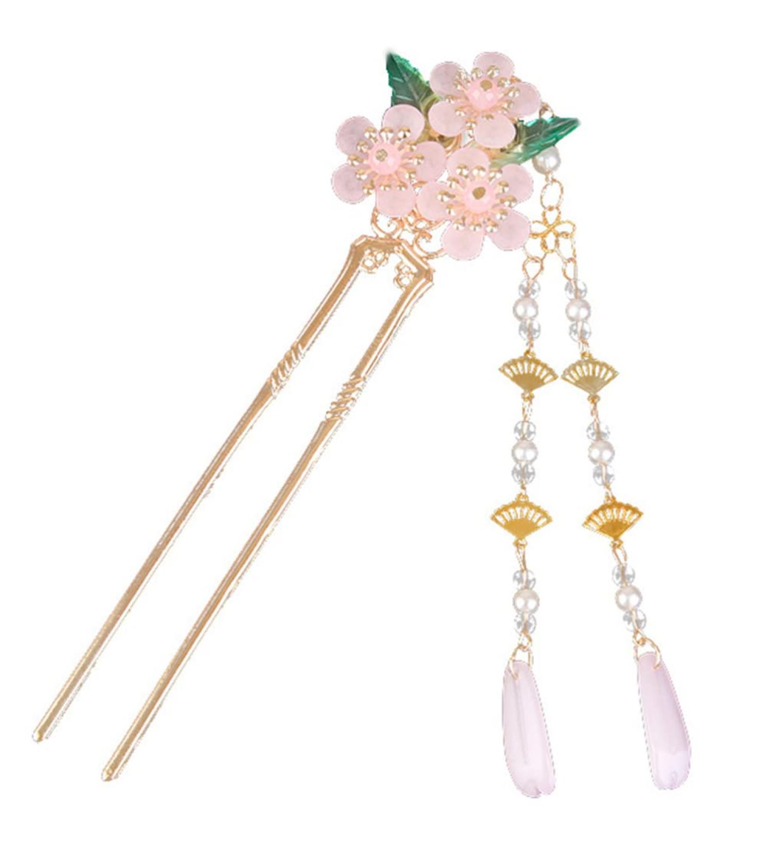 minkissy Chinese Style Hair Stick Pink Hanfu Tassel Drop Hair Pin Traditional Hair Pin for Women Girls Ladies - Buy Online on SooperMarket.com