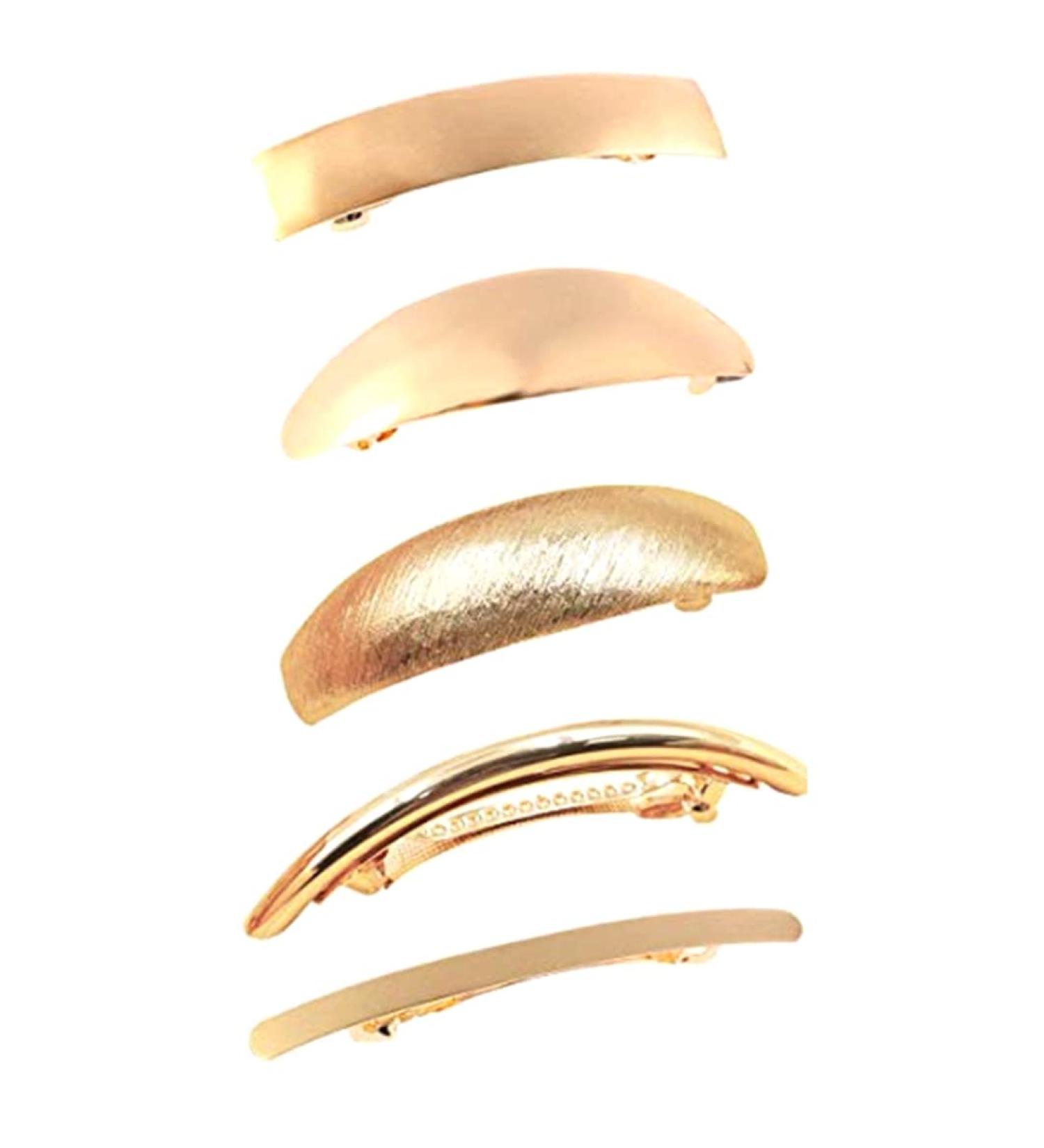 Buy Retro Gold Metal Snap Clips for Women - Large French Barrettes & Hair Accessories - Buy Online on SooperMarket.com