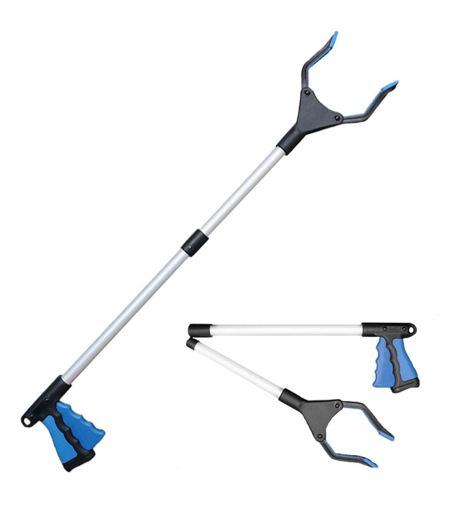 Reacher Grabber Tool Pickup Tool Reaching Assist Tool for Trash Pick Up Nabber Litter Picker 82cm Foldable Grabber Reacher for Elderly Lightweight Extra Long Handy Trash Claw Grabber Arm Extension Blue - Buy Online on SooperMarket.com
