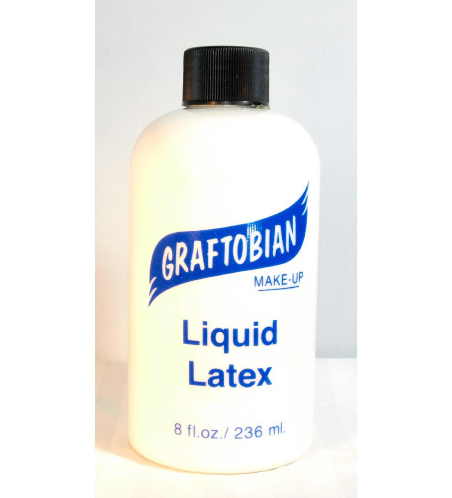 Graftobian Liquid Latex SFX Makeup - Professional Skin Safe Adhesive for Special Effects and Body FX For Theatrical Stage Cosplay and Halloween Makeup 8 ounces