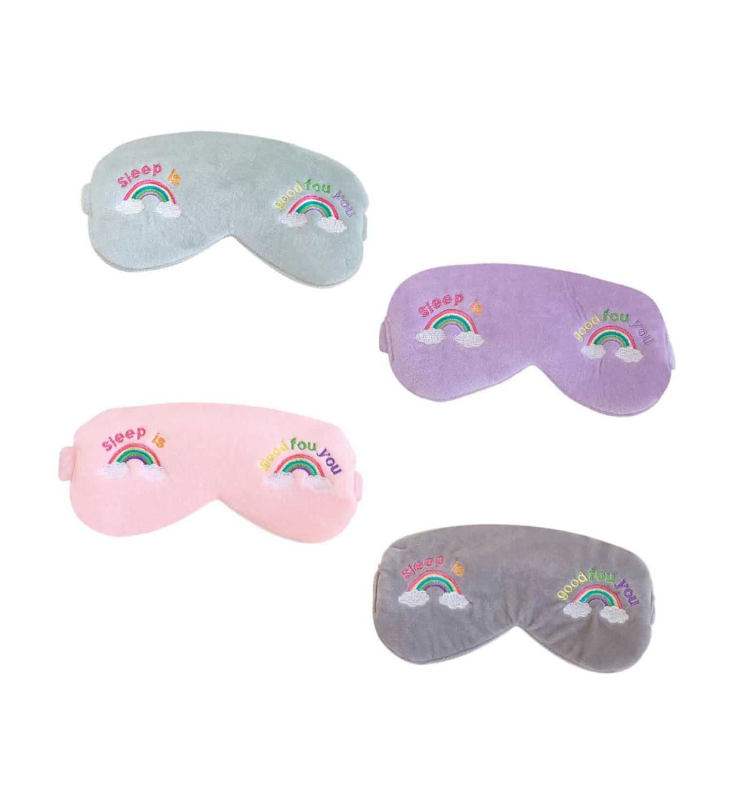 Rainbow Eye Mask Scrunchies Set - 4pcs Hair Ties with Bows and Teeth, Wired Head Wraps for Girls - Buy Online on SooperMarket.com