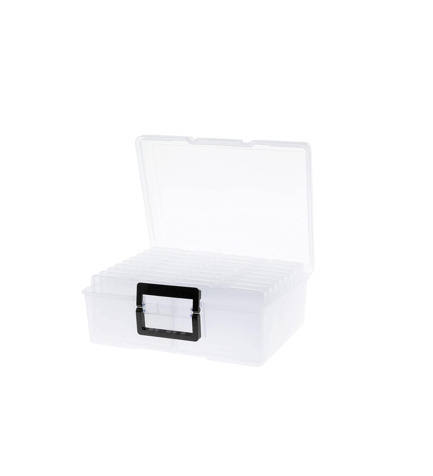 IDekooror 5x7 Photo Case - Clear Photo Box Storage and Craft Keeper | 18 Inner Photo Organizers for Greeting Cards | Extra Large Size - Buy Online on SooperMarket.com