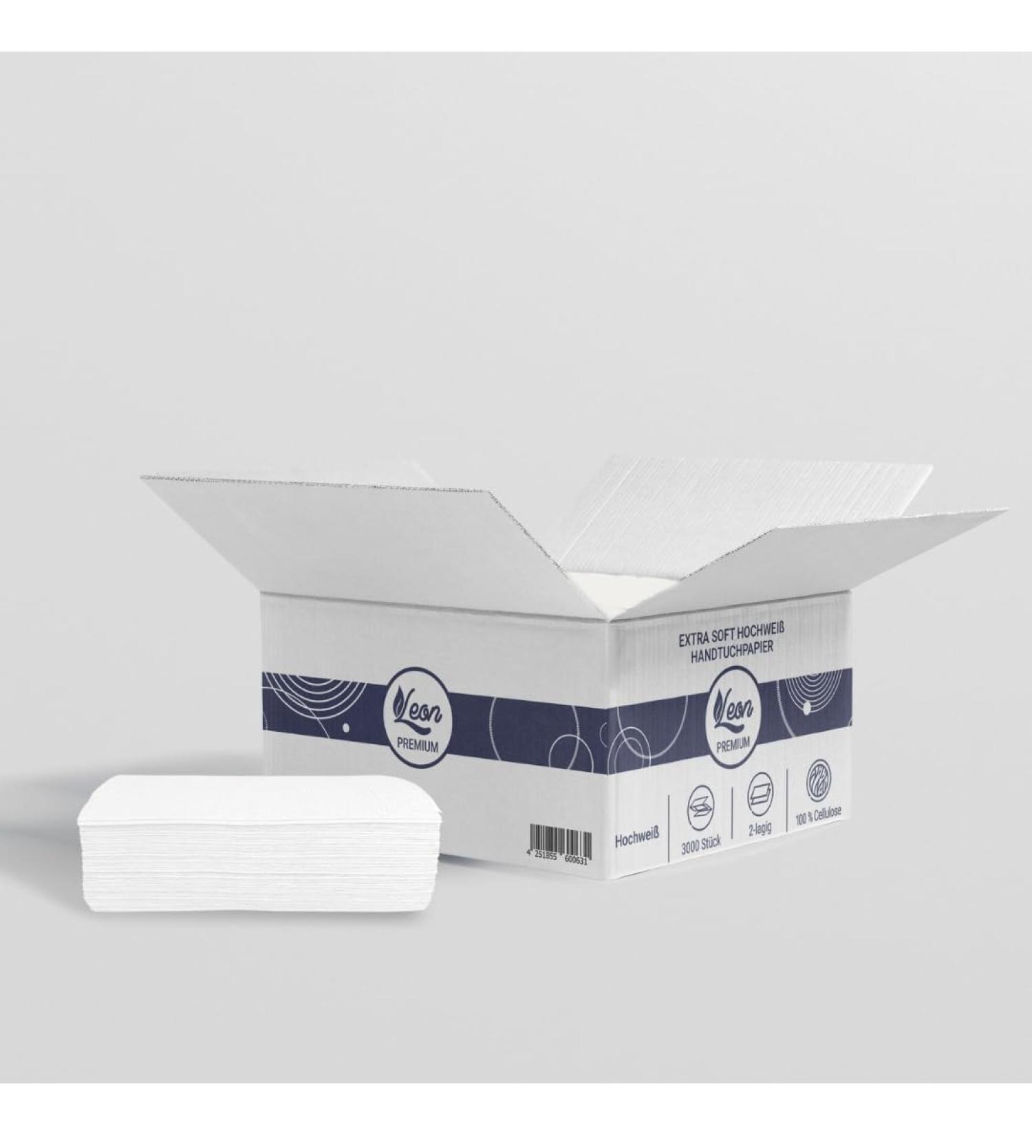 Zigzag Folded Towels - 3000 Premium 2-Ply Bright White Paper Towels | Extra Soft & Highly Absorbent for International Shipping - Buy Online on SooperMarket.com