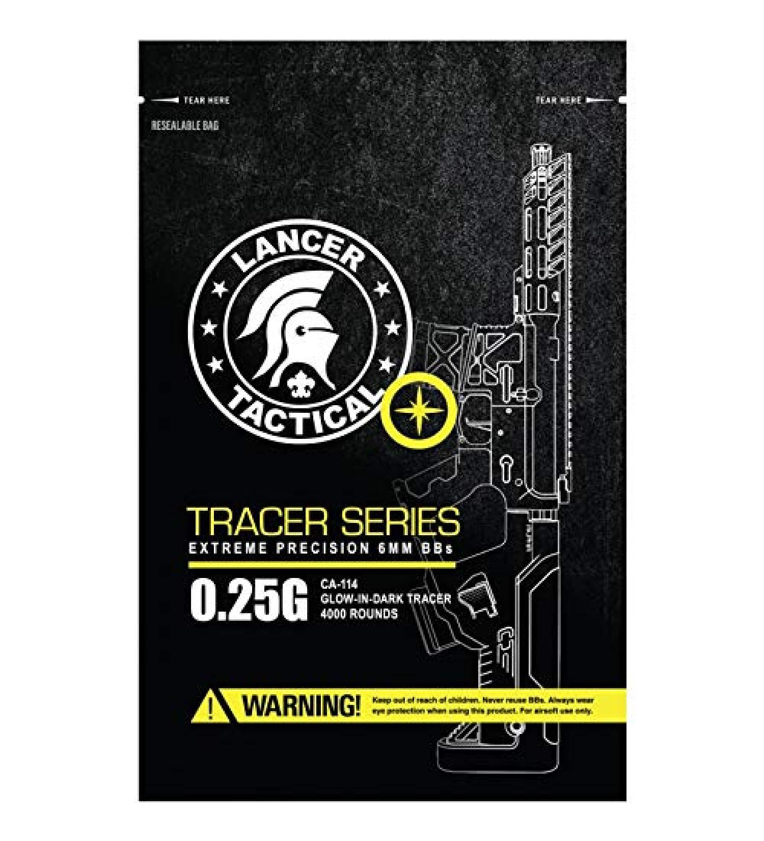 Lancer Tactical Tracer BB Airsoft Performance Pro Series 4000 Round Airsoft Tracer BBS 0.23g-0.28g for Airsoft High FPS Performance Glow 0.25G/4000RD