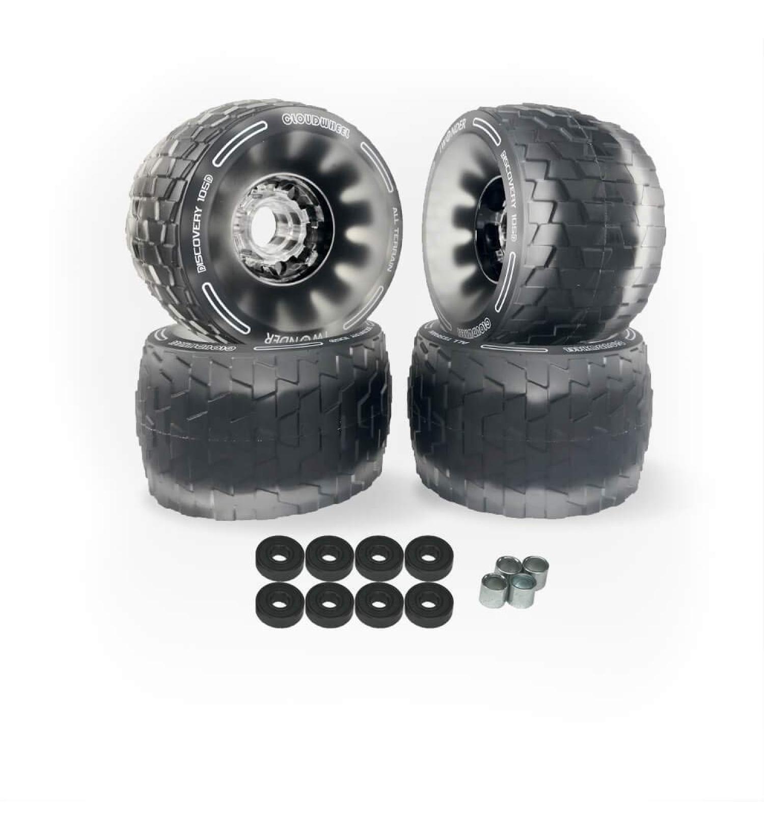 IWONDER Cloud Wheel 105mm Discovery Electric Skateboard Wheels - Off Road 78A Translucent Urethane Longboard Wheels - Buy Online on SooperMarket.com