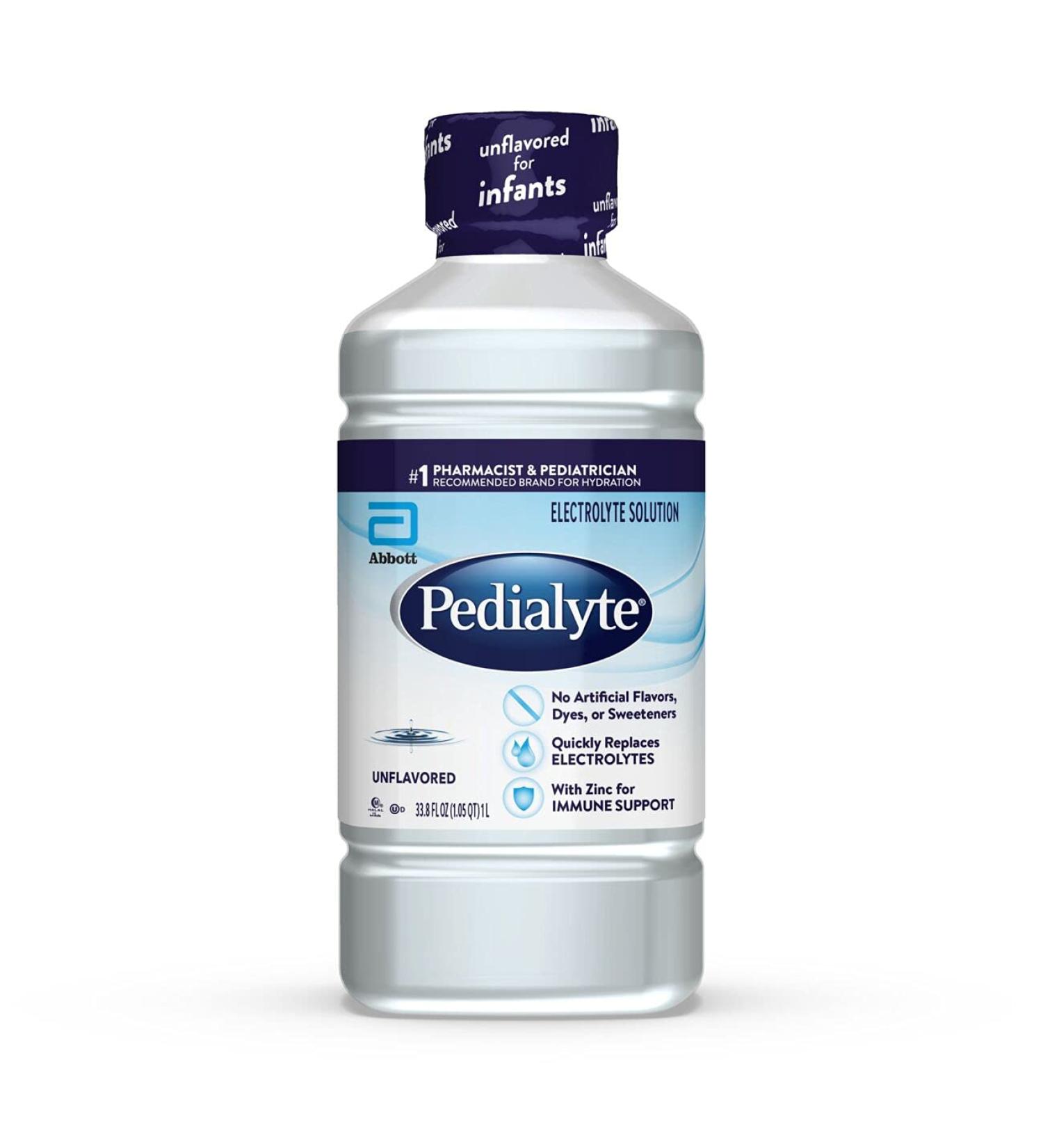 Pedialyte Electrolyte Solution 1L Unflavored Hydration Drink - 33.8 Fl Oz (Pack of 1) - Buy Online on SooperMarket.com