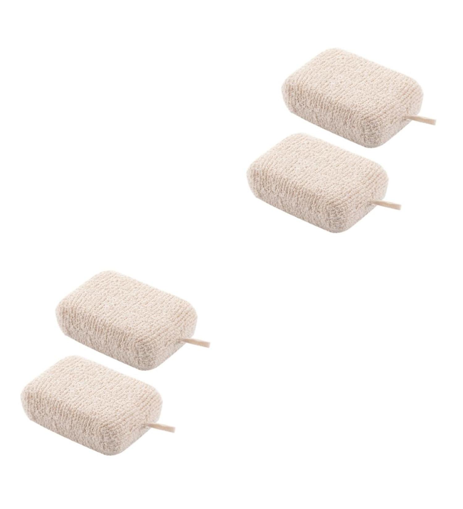 4 Pcs Moisturizing Bath Sponges & Scrubber Gloves - Natural Loofah Body & Face Wash - Soft Shower Sponges for Ultimate Cleanliness - Buy Online on SooperMarket.com