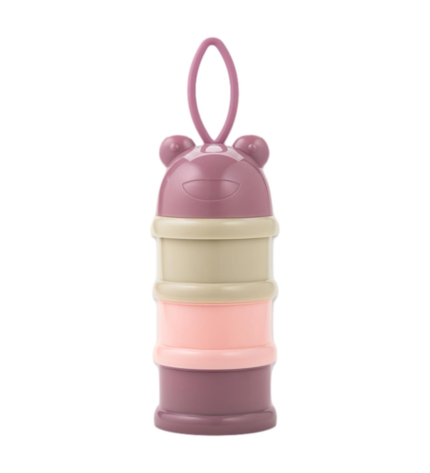 Bezavea Baby Milk Powder Dispenser - Portable 3 Layer Formula Storage Container (Pink) | 120ml Baby Feeding Travel Storage - Buy Online on SooperMarket.com