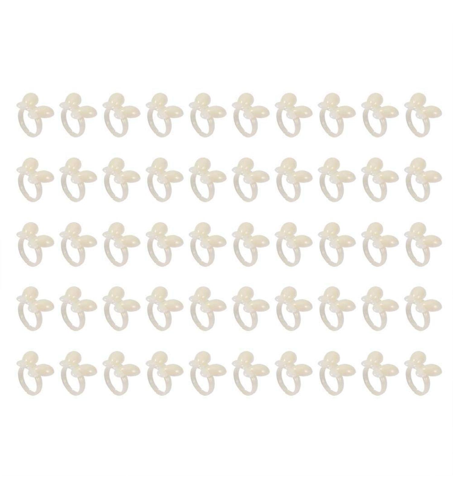 50Pcs/Set Polish Gel Nail Chart Ring Flower Butterfly Manicure Tip for Nail Art Color Display Tool(Beige Butterfly)