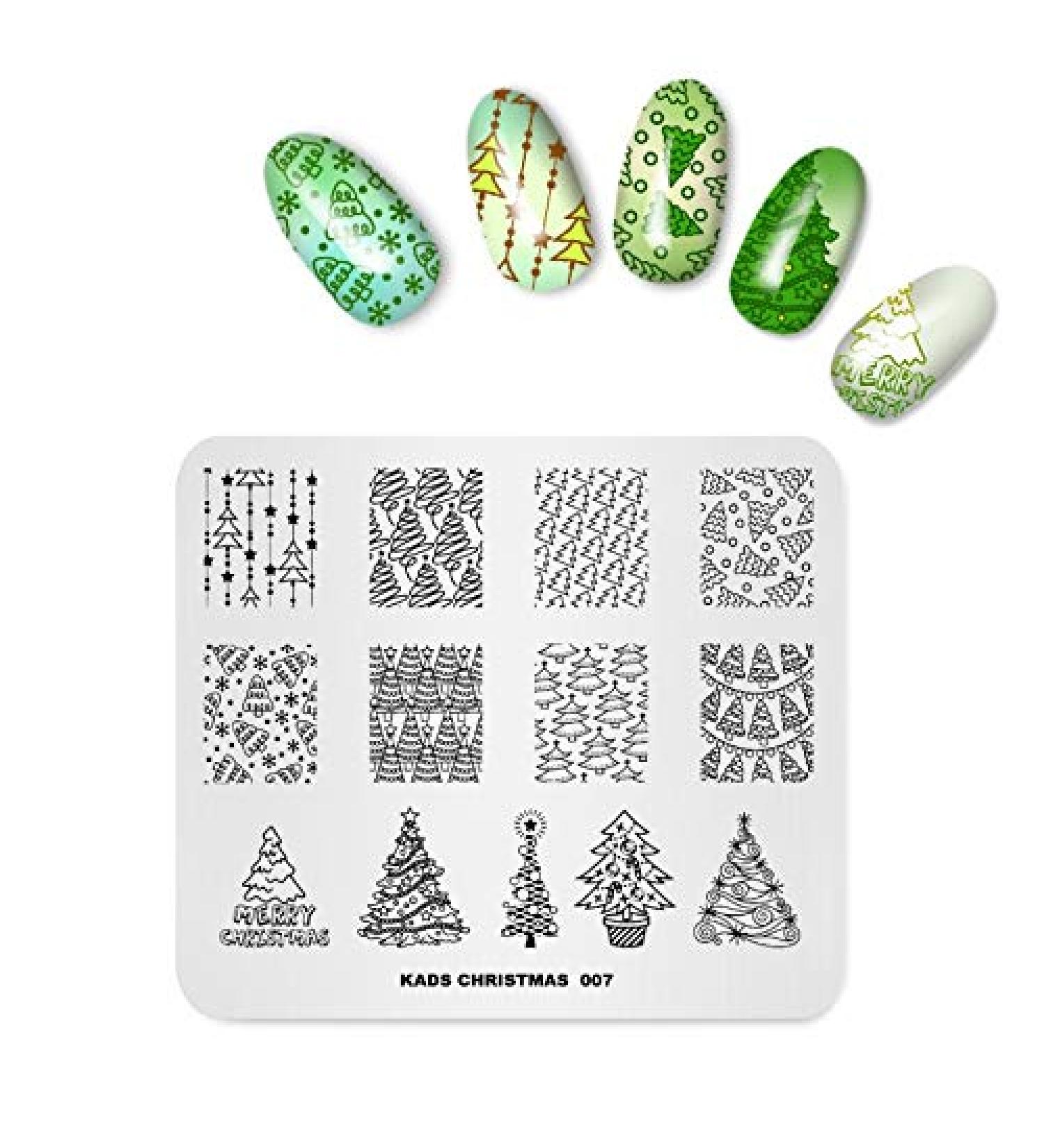 Christmas Tree Pattern Nail Art Stamping Plate - Alexnailart CH007 - Buy Online on SooperMarket.com
