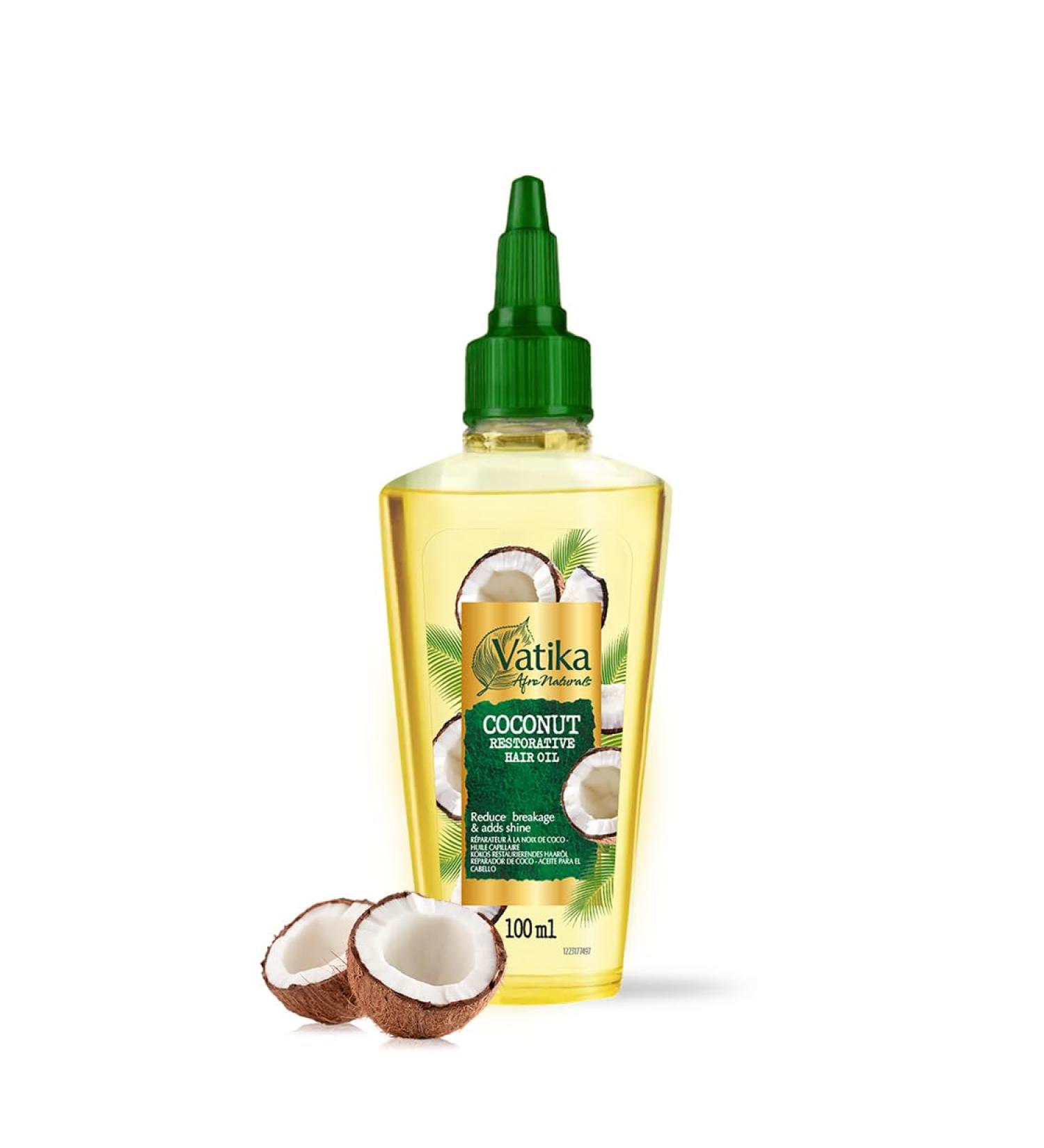 Vatika Afro Naturals Coconut Restorative Hair Oil - 100ml | Provides Strength & Nourishment | Boost Hair Health & Control Frizz - Buy Online on SooperMarket.com