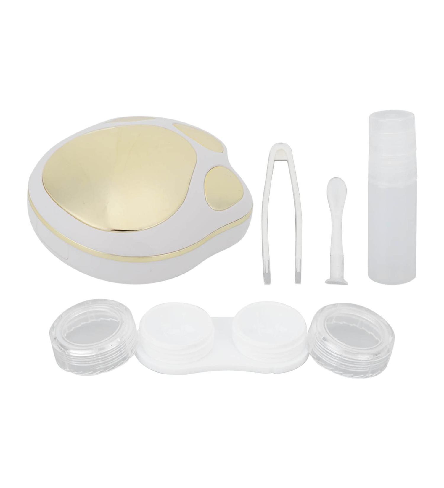 Contact lens case contact lens container plastic material convenient practical safe protection mirror appearance for individual use Gold - Buy Online on SooperMarket.com