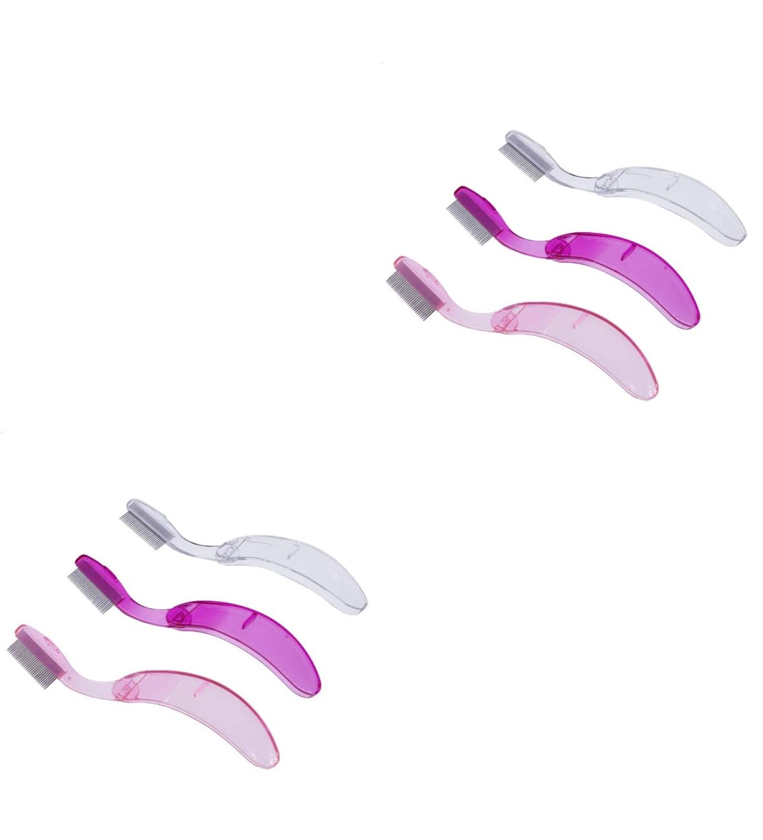 KALLORY 2Pcs Folding Eyebrow Comb - Stainless Steel Lash & Brow Makeup Brush for Perfect Eyebrows & Lashes | Beauty Tool - Random Color - Buy Online on SooperMarket.com
