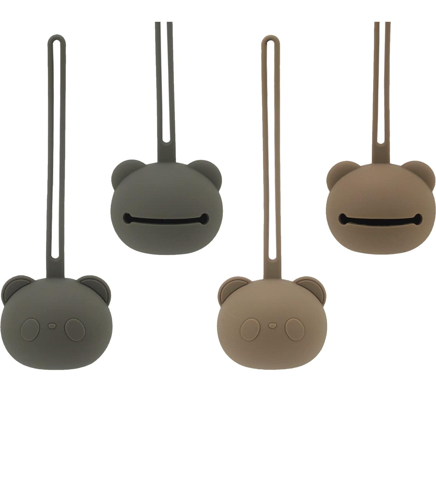 Airfish BPA-Free Silicone Pacifier Holder Case for Boys & Girls - Travel-Friendly Newborn Bear Design - Pack of 2 - Buy Online on SooperMarket.com