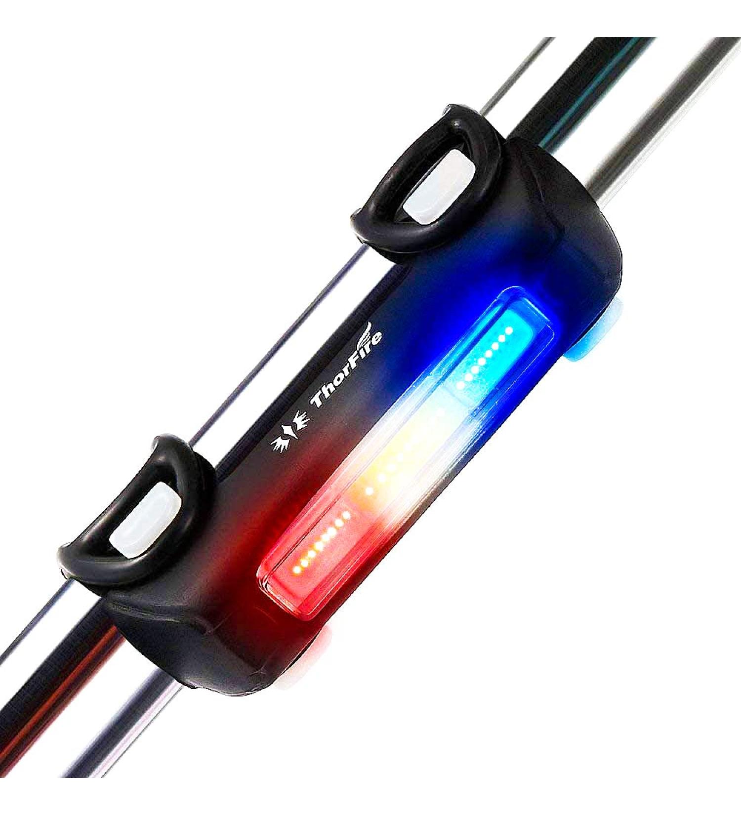 ThorFire USB Rechargeable Bike Tail Light | Waterproof LED Safety Flashlight with 7 Light Modes for Adult & Kids MTB Bikes - Buy Online on SooperMarket.com