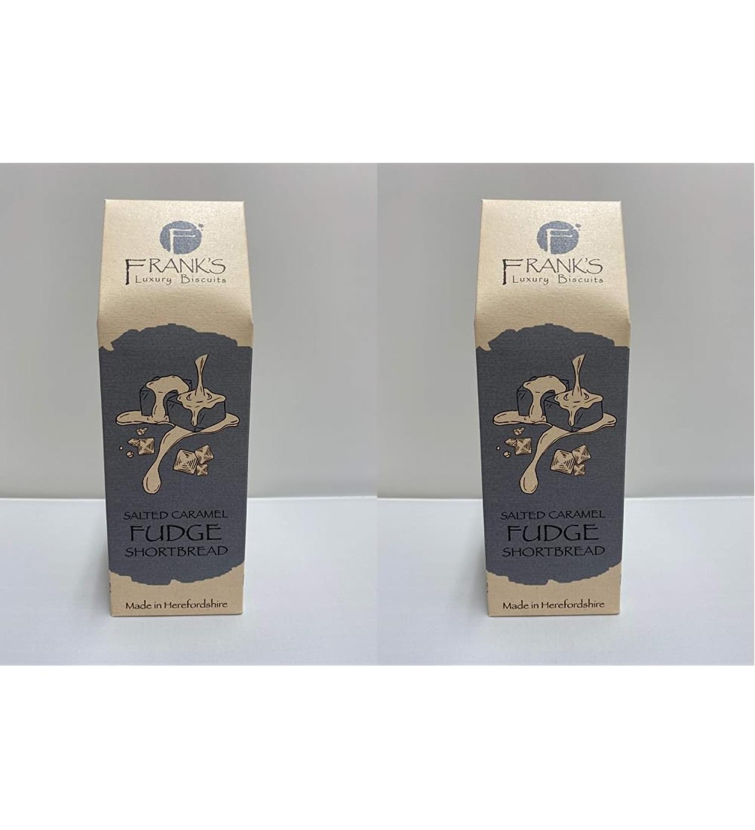 Frank's Luxury Biscuits Salted Caramel Fudge Shortbread 180g (Pack of 2)