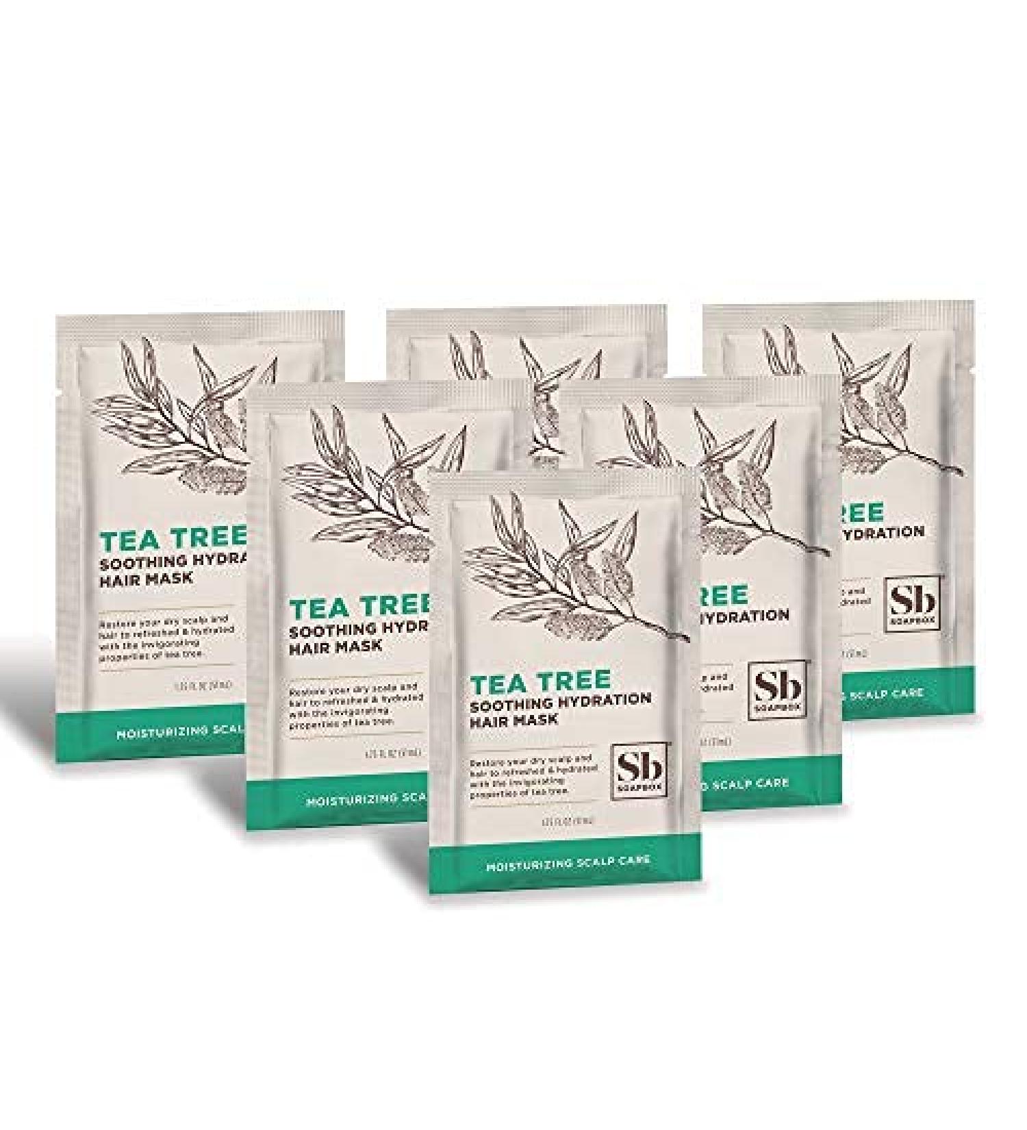 Tea Tree Hydration Hair Mask Sachet - Purifying Vegan & Gluten Free - 6 Pack - Paraben & Sulfate Free - Buy Online on SooperMarket.com