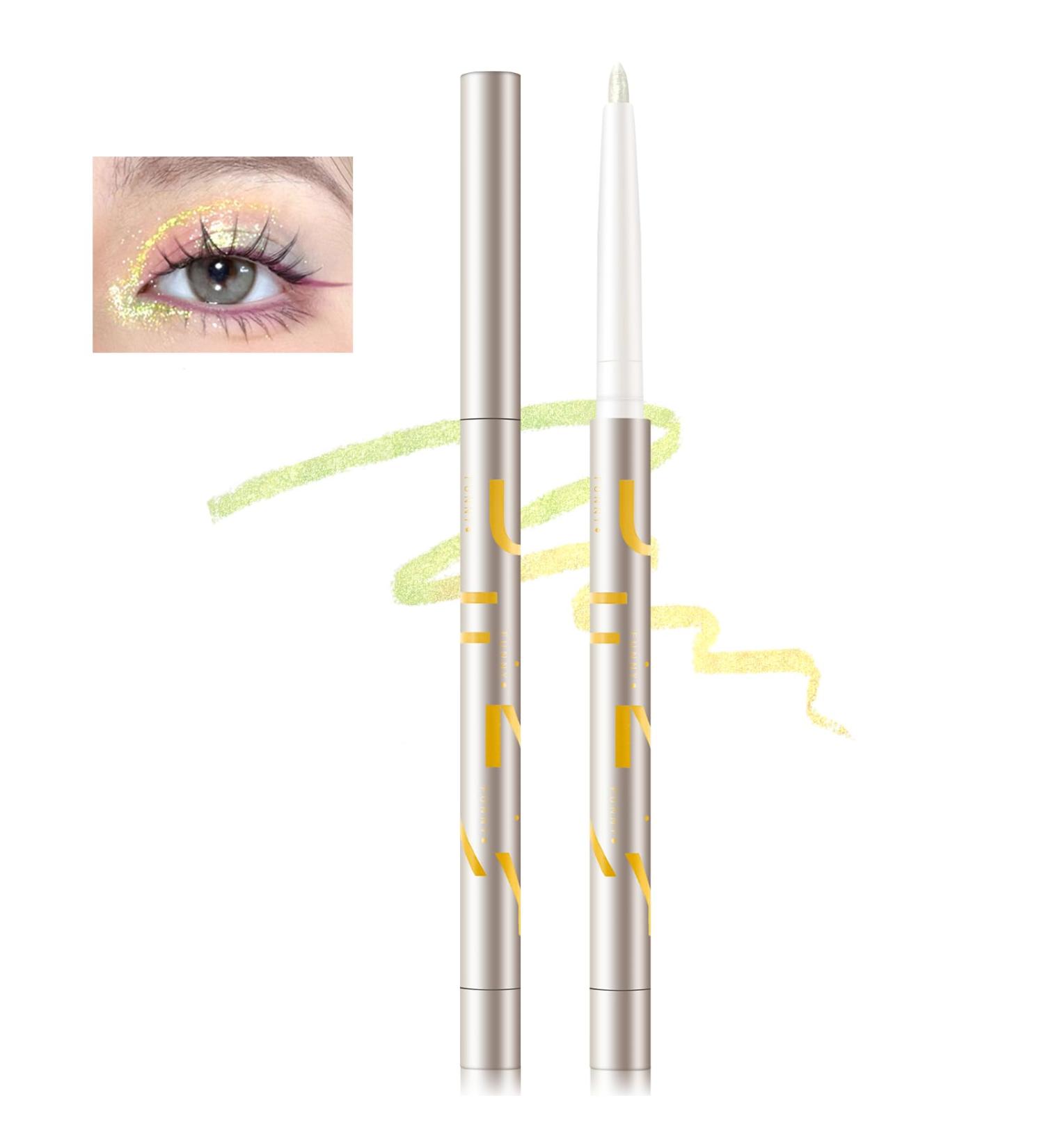 Green Gold Yellow Glitter Cream Eyeshadow Stick | Waterproof Long-Wearing Metallic Eyeliner Crayon Makeup (04#) - International Shipping Available - Buy Online on SooperMarket.com
