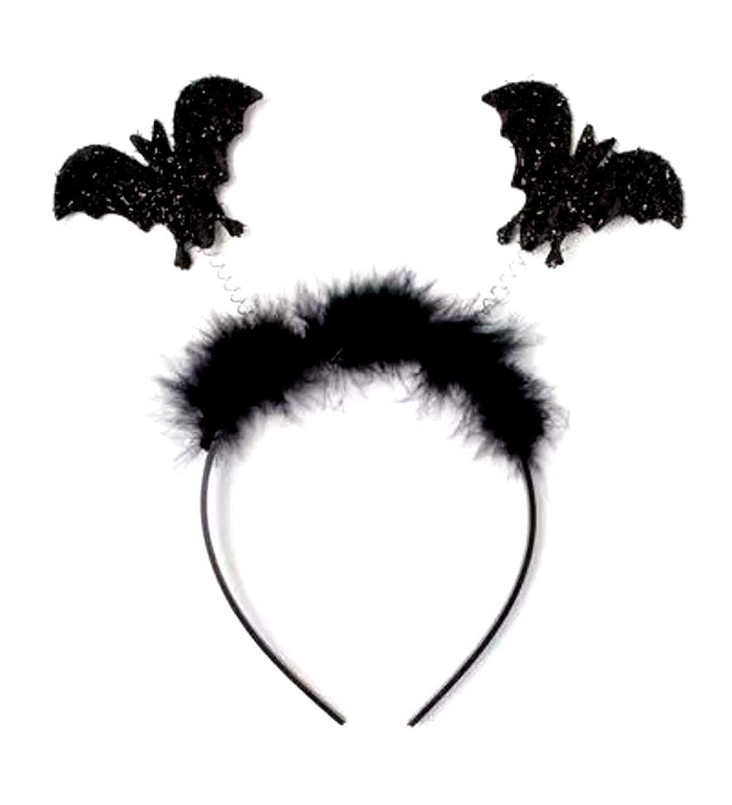 Halloween Black Glitter Bat Headband Boppers Fancy Dress Alice Hair Band for Women Girls by Glitz4Girlz - Buy Online on SooperMarket.com