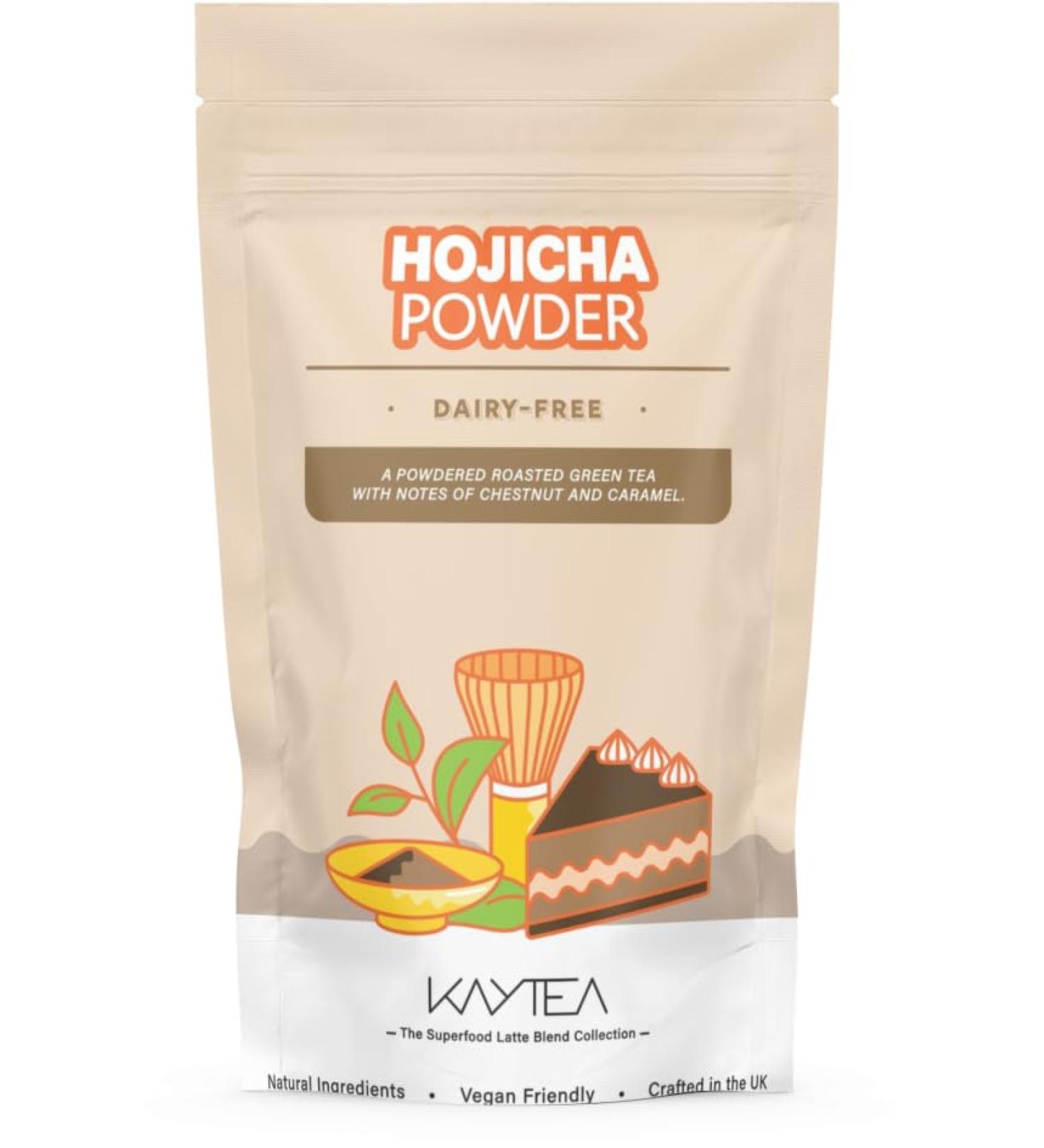 Hojicha Powder by KAYTEA Stone-Ground Houjicha Matcha (Roasted Green Tea) - Vegan (Dairy-Free) - Low Caffeine - 100g Pack (50+ Servings) - Buy Online on SooperMarket.com